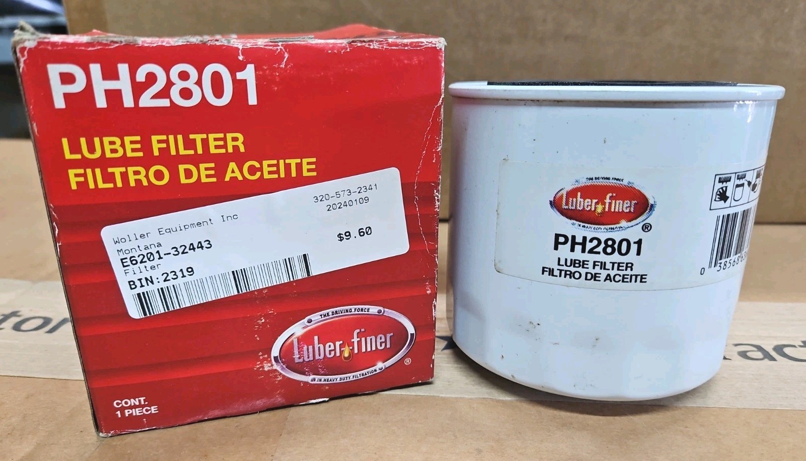 E6201-32443 and PH2801 Montana, Kioti, Daedong, Oil Filter by Luber-Finer (2319)