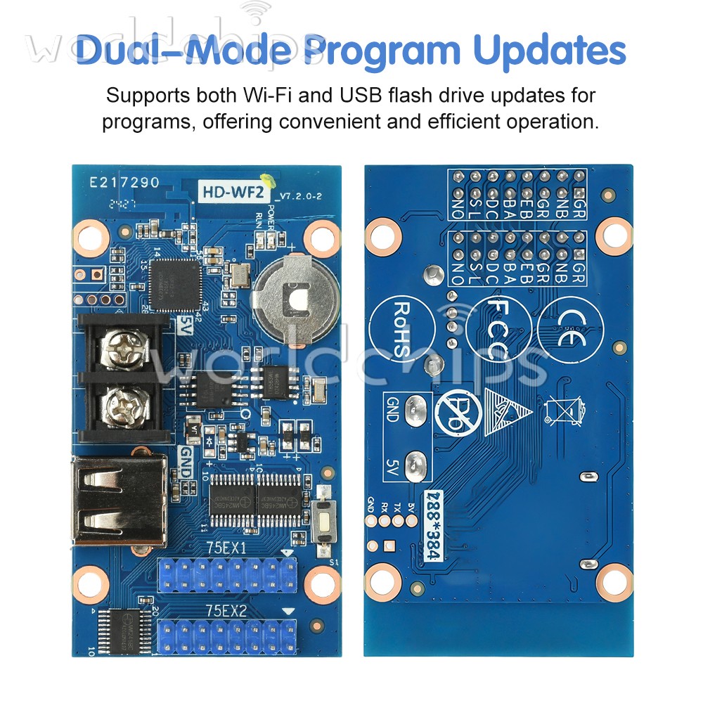 HD-WF2 WiFi Control Card HUB75 for Advertising Screen Full Color LED Display