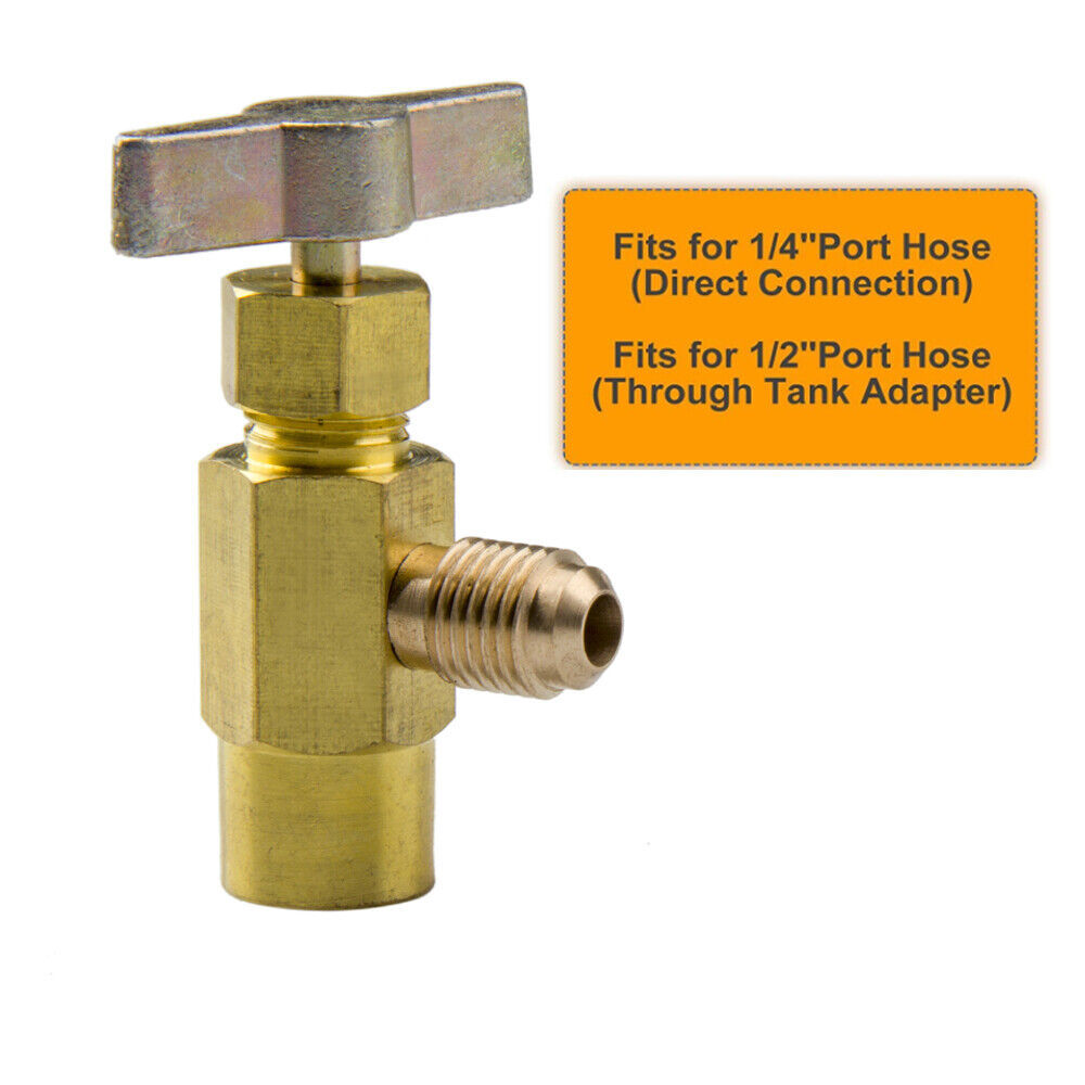 Self-Sealing Dispensing Valve Refrigerant Can Tap Tapper 1/2″ ACME Male Adapter