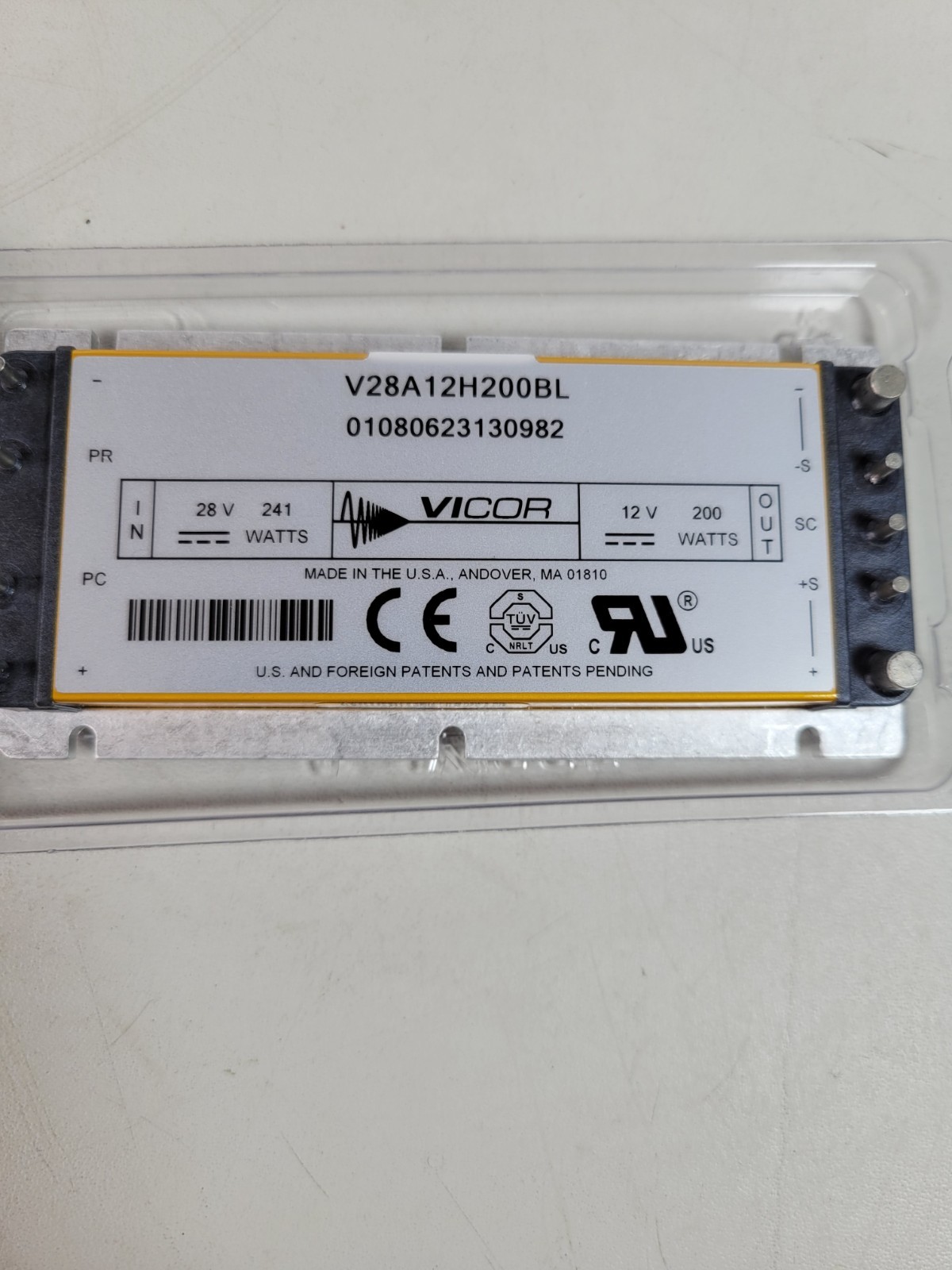 (1 NEW) Vicor V28A12H200BL DC-DC Converter INPUT 28VDC 241W OUTPUT 12VDC 200W
