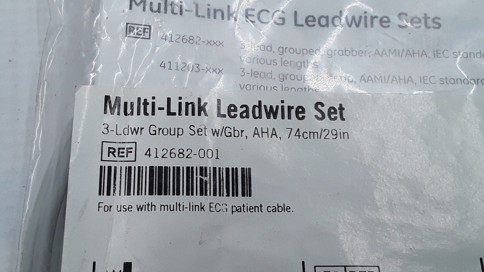 GE Multi Link Leadwire Set 3 Ldwr Grabber AHA 29in REF 412682-001