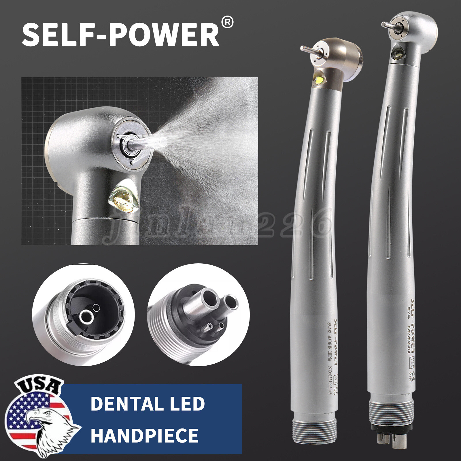 Factory Price Dental LED High Speed Handpiece 3 Water Spray 2 4 Hole Air Turbine