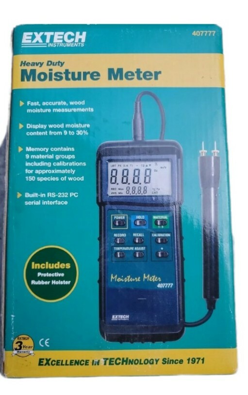 Extech 407777 Heavy Duty Moisture Meter NEW