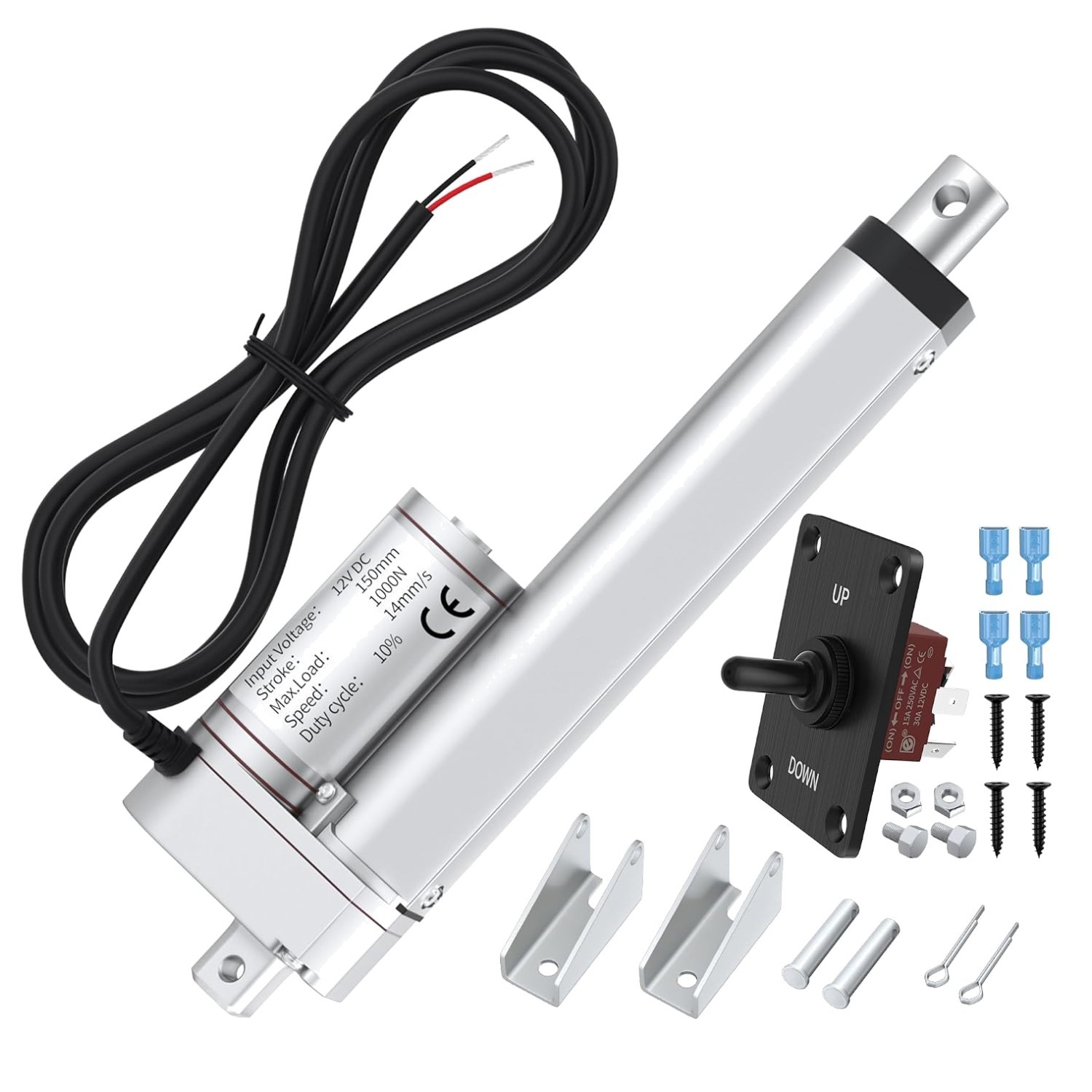 High Speed 12V Linear Actuator 6″ 220lb Waterproof