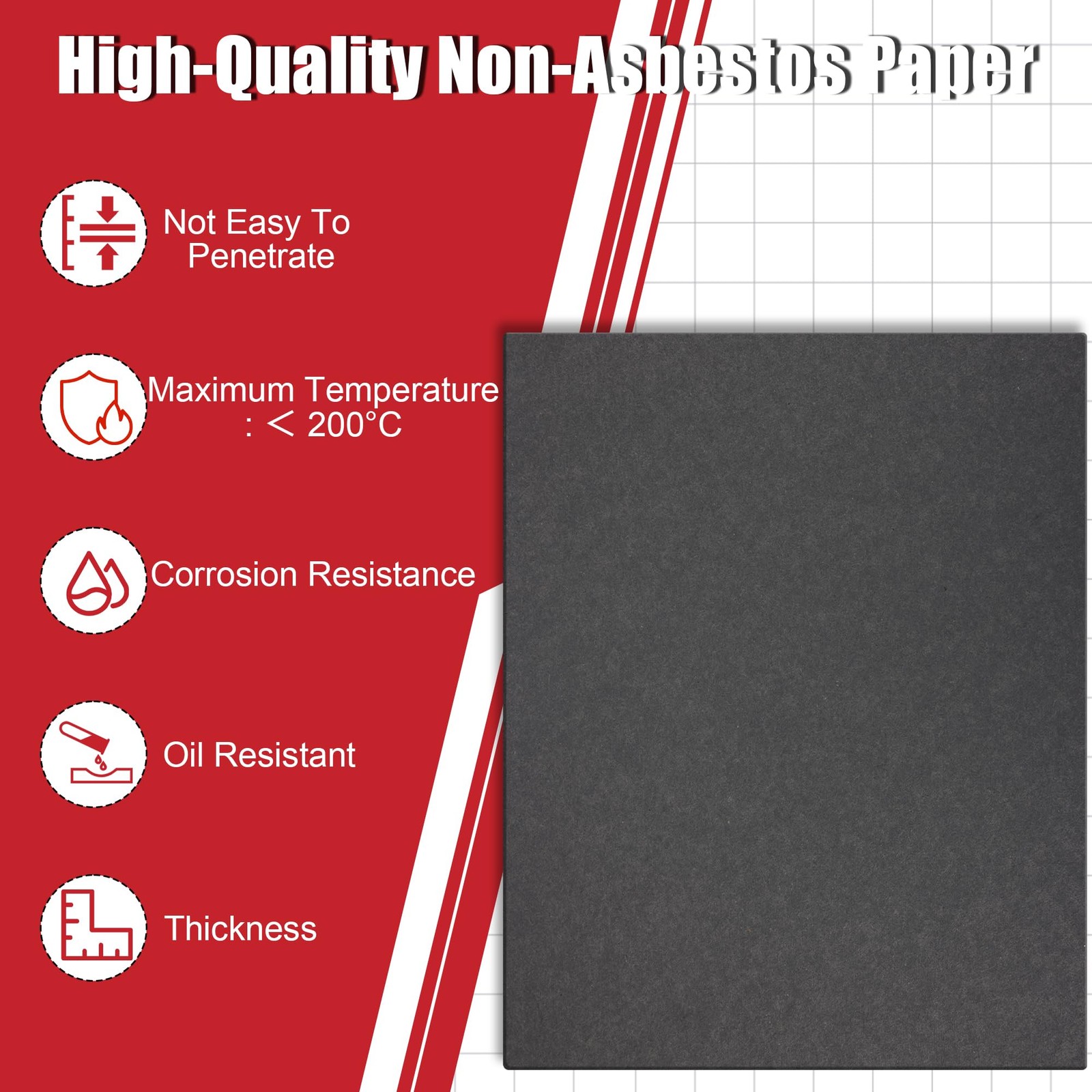 3PCS/ 6PCS Gasket Material Sheet, Non-Asbestos Exhaust Gasket Making Paper fo…