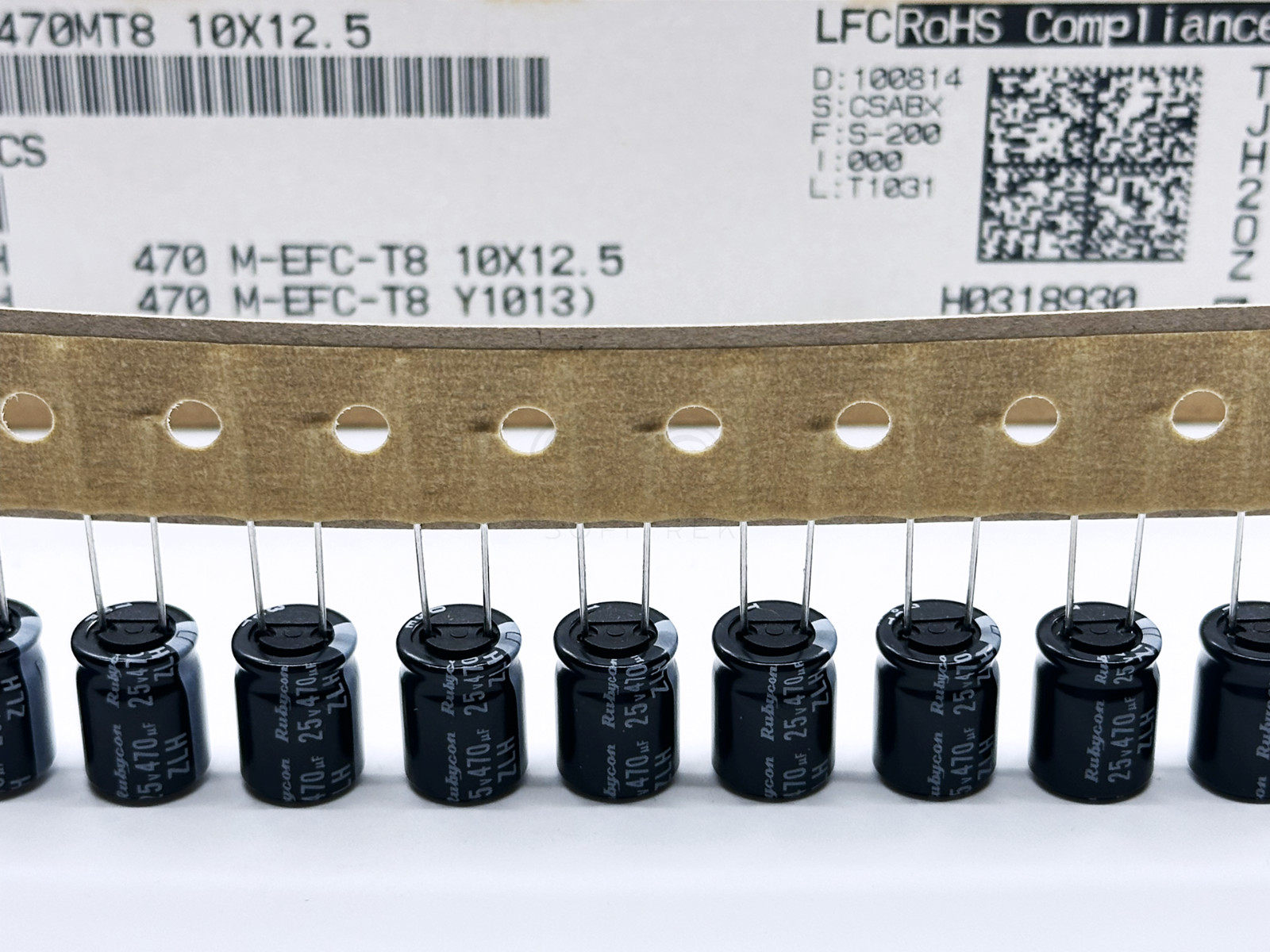 Box 500PCS ZLH Rubycon 470uF 25V 10×12.5mm Aluminum Electrolytic Capacitor 5mm