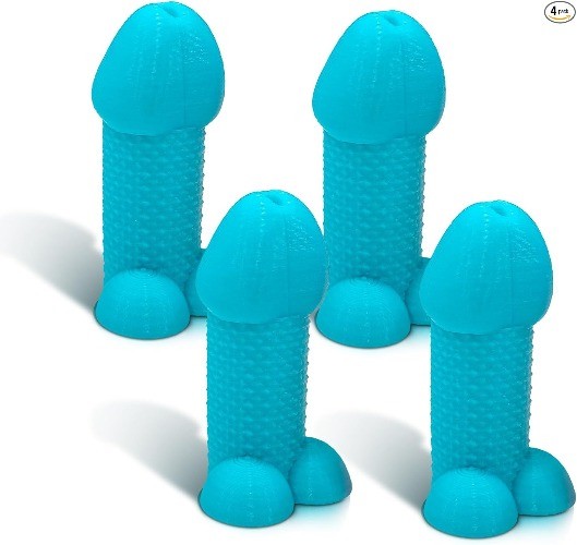 Glow in The Dark Blue Novelty Tire Valve Stem Caps, 4-Pack Universal Waterproof