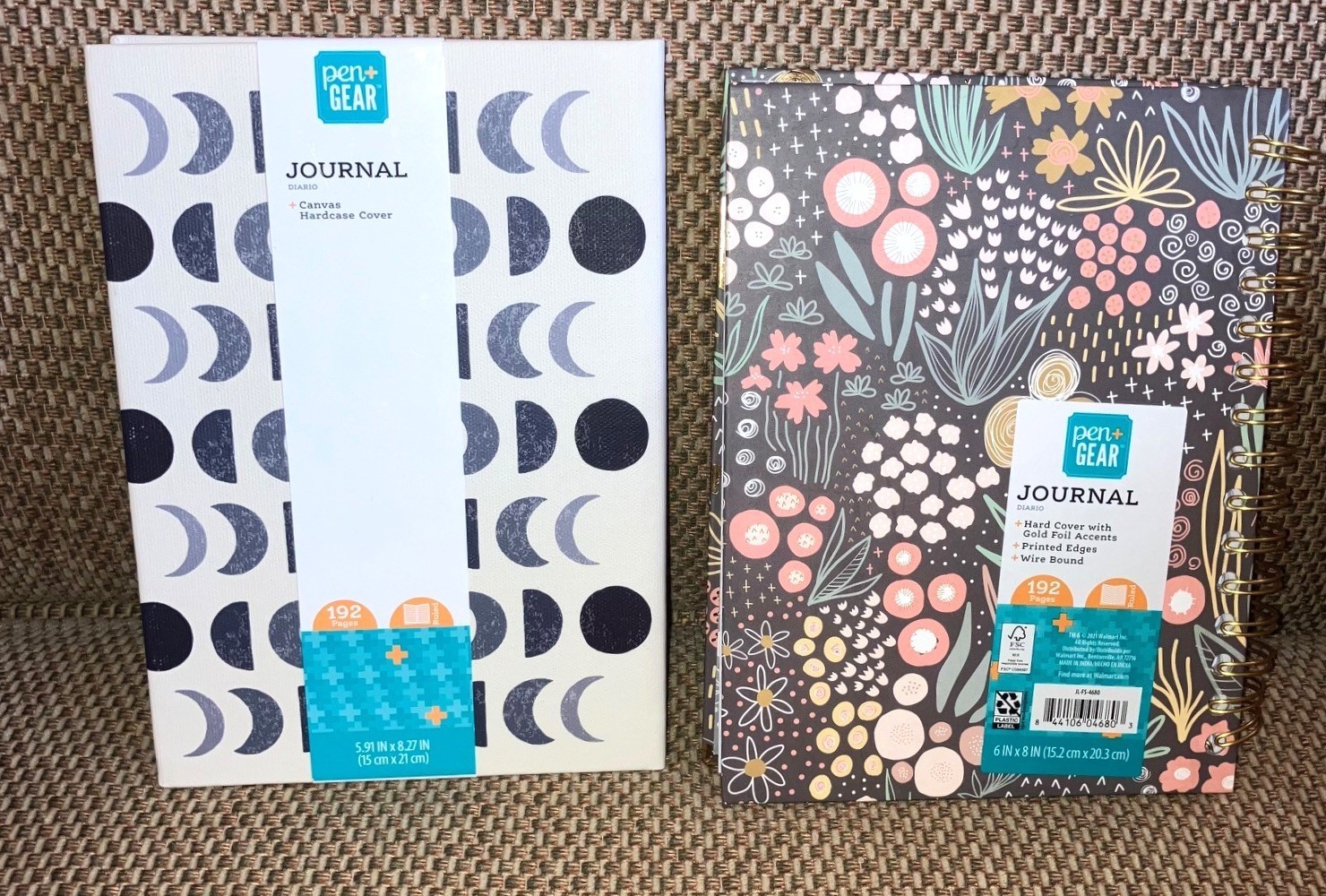 Lot of 2 Blank Journals Hard Cover 6″ x 8″ Pen + Gear 192 pages each Lined