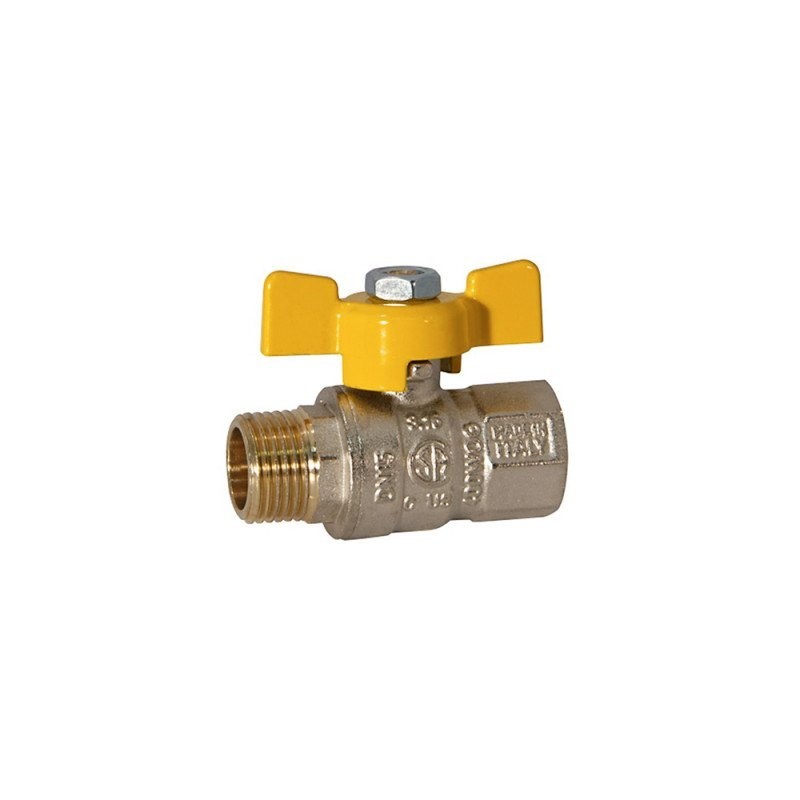 BIANCHI 15 Gas Ball Valve 1/2″ Forged Brass MOP5 Italy – Nickel Plated