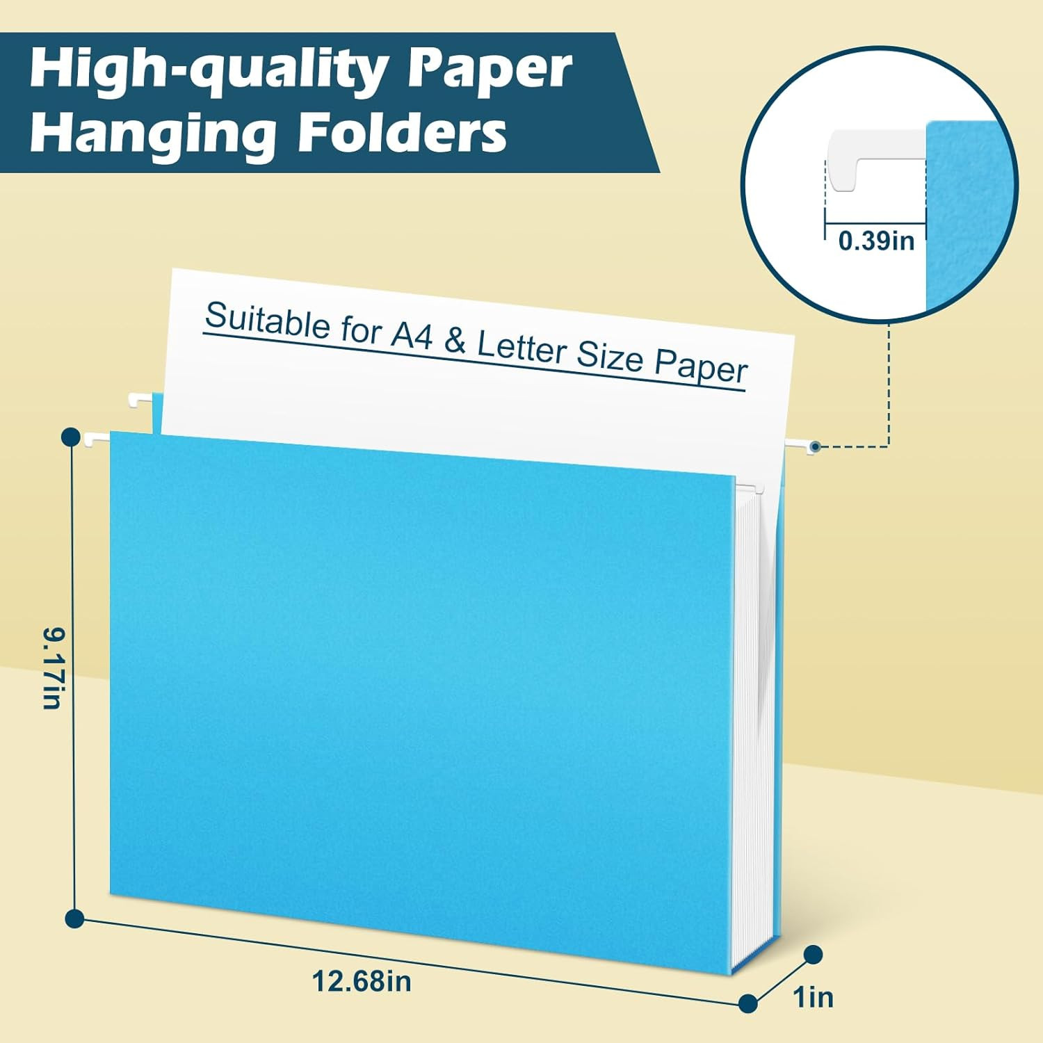 6 Pack Hanging File Folders Letter Size Expandable Office School File Organizer