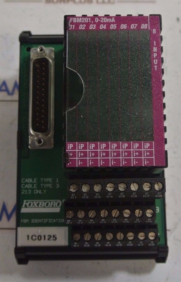 FOXBORO FBM201 0-20mA Invensys Process System PLC Termination Assembly 8 Input