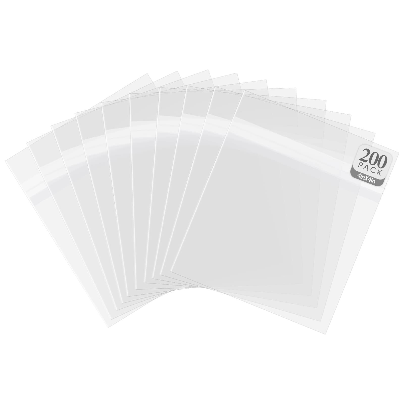 Pack of 200, Acid-Free Crystal Clear Sleeves Storage Bags for Photo Prints