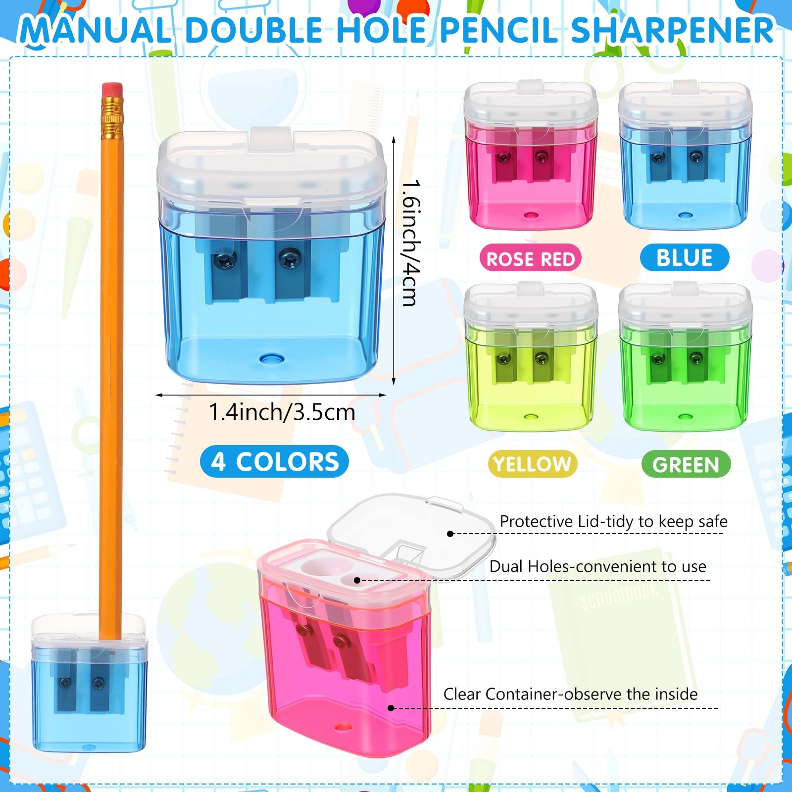 AmazingSpark 72 Pcs Pencil Sharpener with 432 Pcs Pencil Top Eraser Back to S…