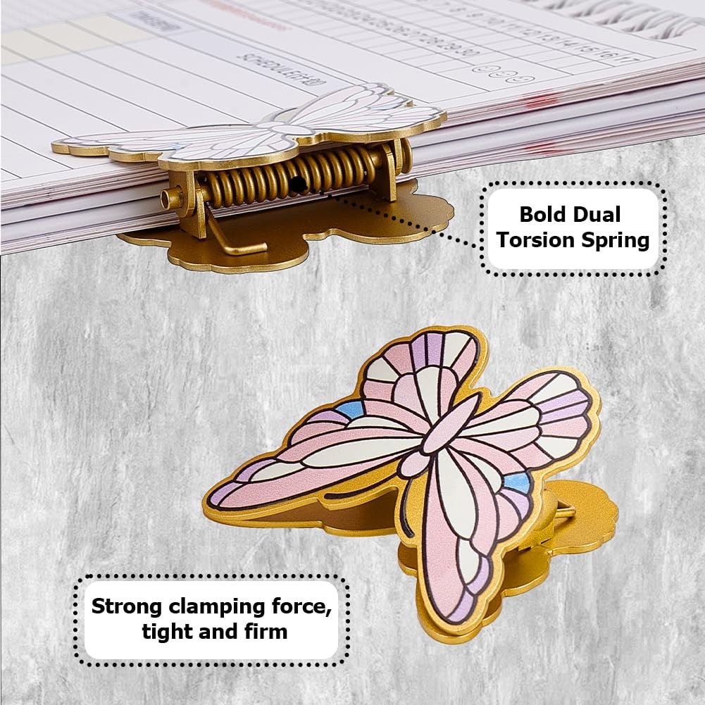 2.05 x 1.71 x 0.8 inch(5.2 x 4.35 x 2.05cm), 2pcs Gold Pink Butterfly
