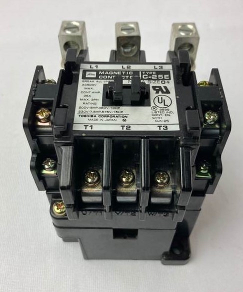 Toshiba C-25E Contactor. 3 phase | 3 pole | NEMA size 0 | + 208v coil 600 480
