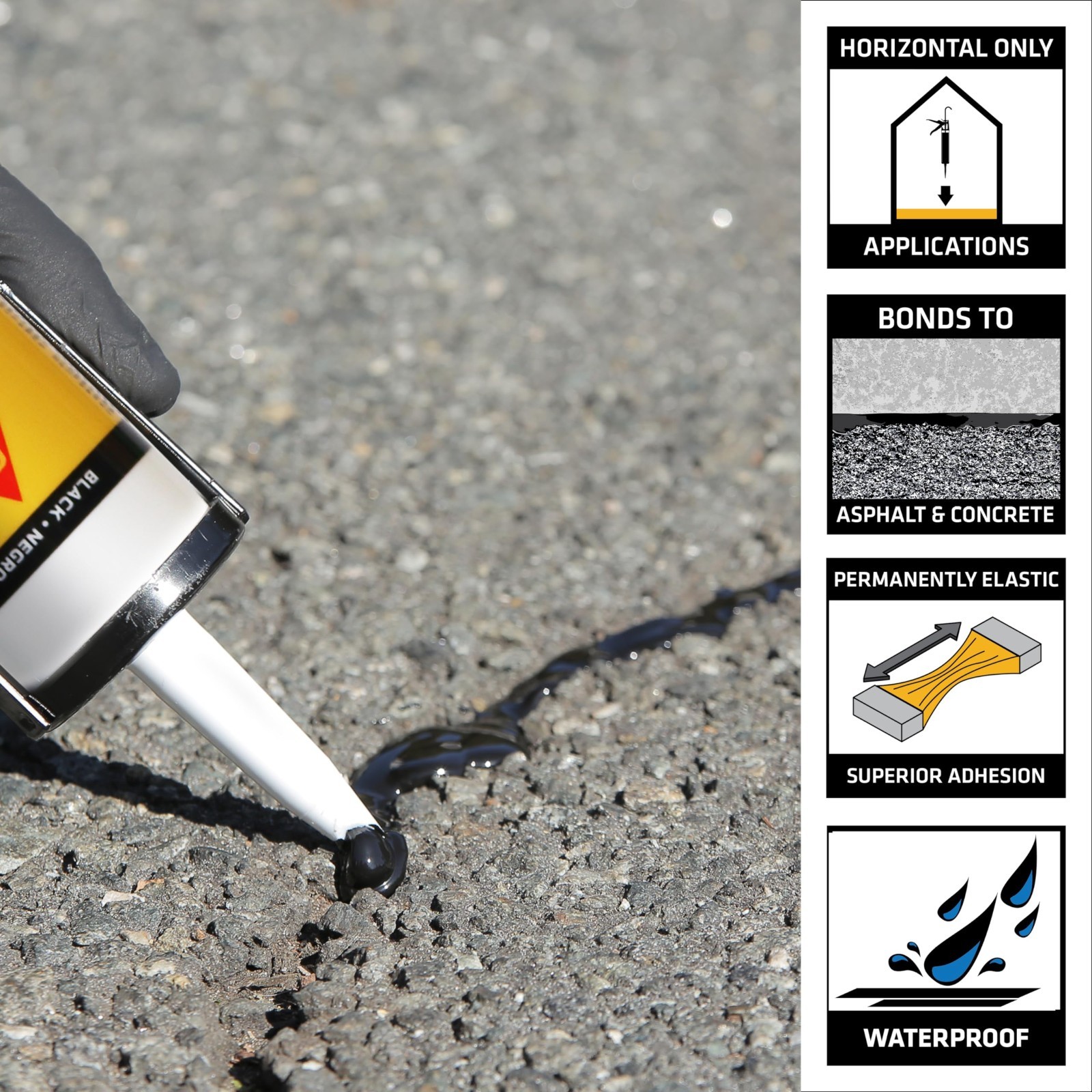 Self-Leveling Asphalt Sealant – Black Hybrid Crack Filler for Driveways & Paveme