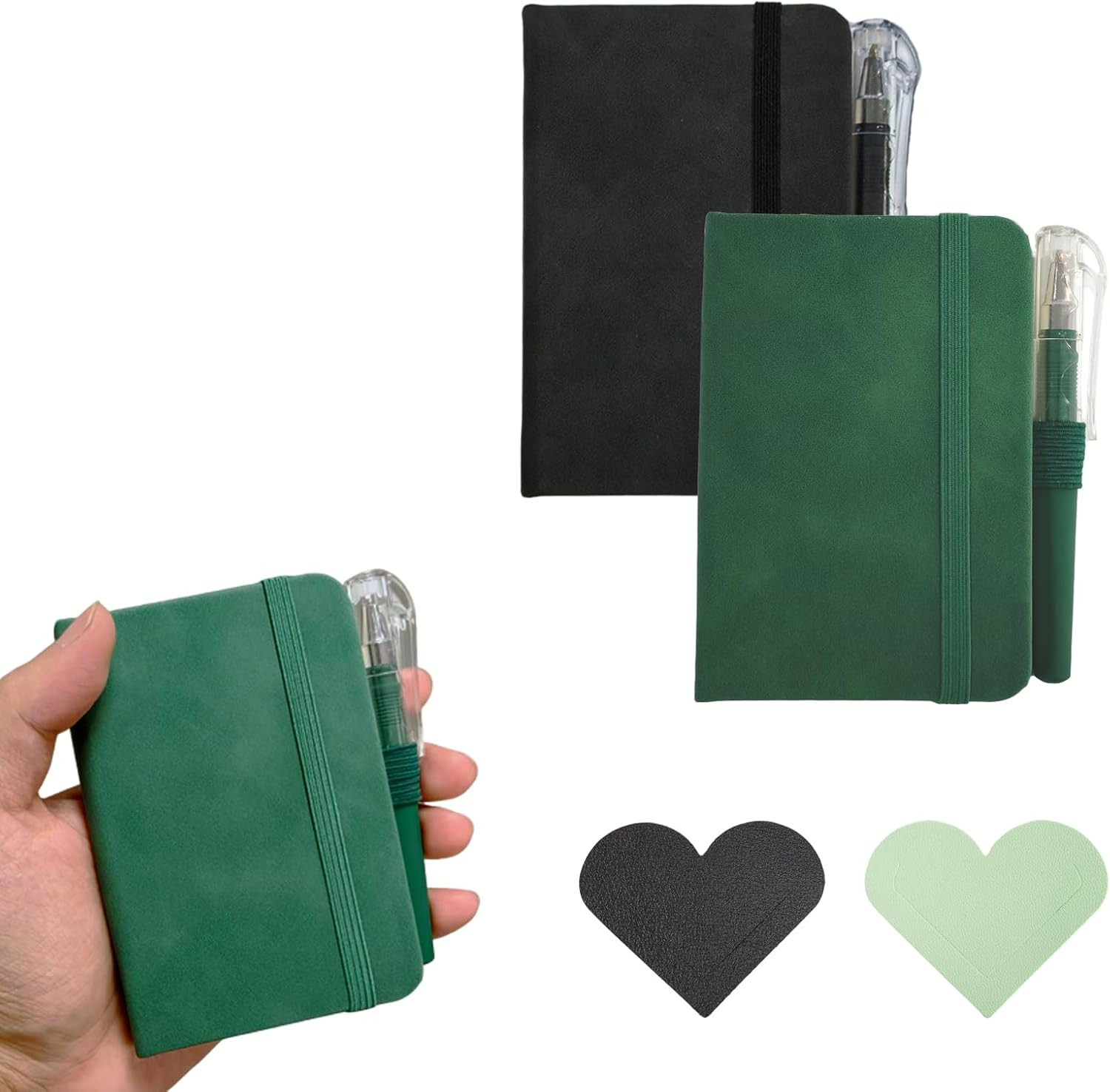 2 Pack Pocket Notebook Journals, 4.3 Inches X 3.1 Inches 200 Pages Small Notepad