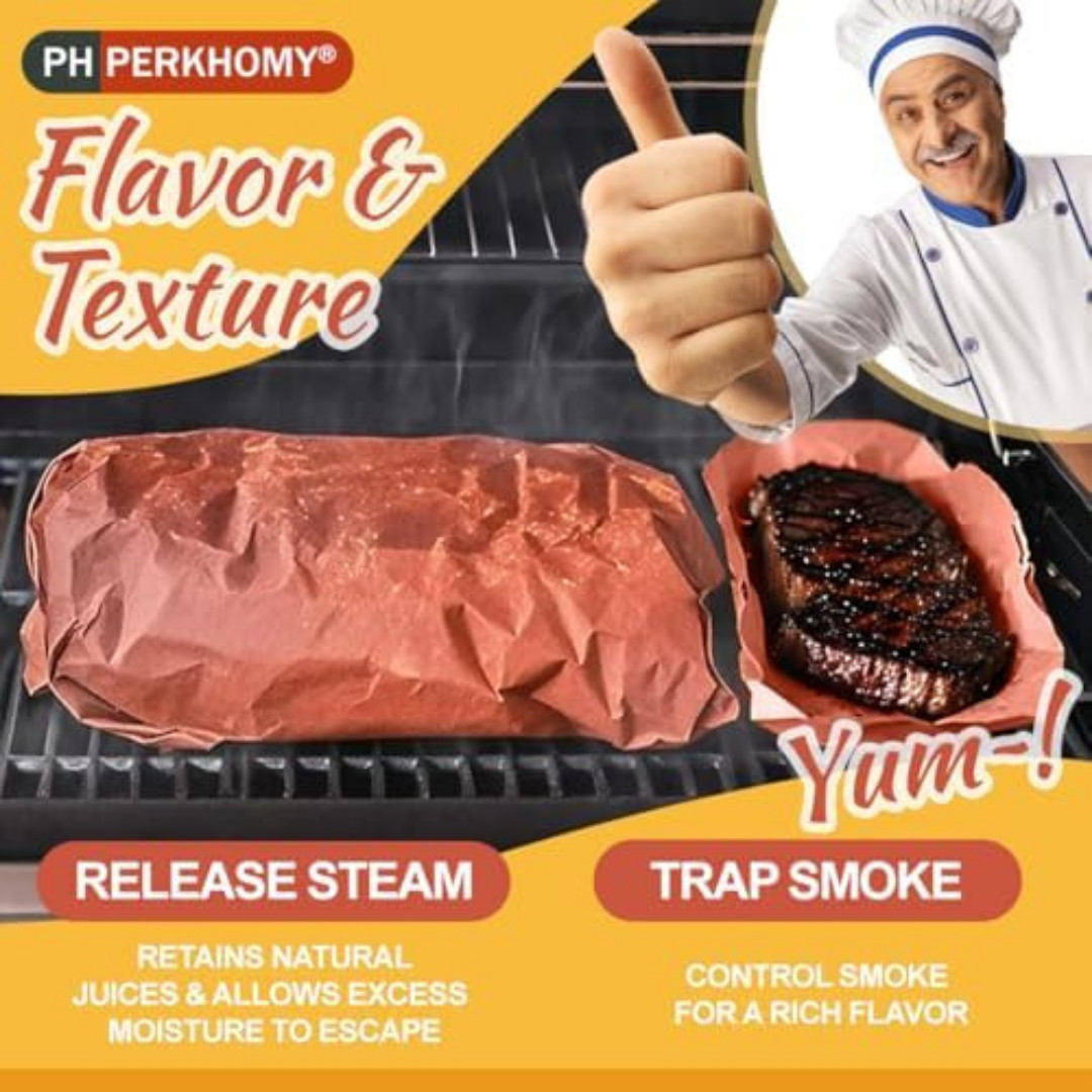 PH PERKHOMY Pink Butcher Paper Roll 18″ X 1200″ (100′) for Smoker BBQ Grilling S