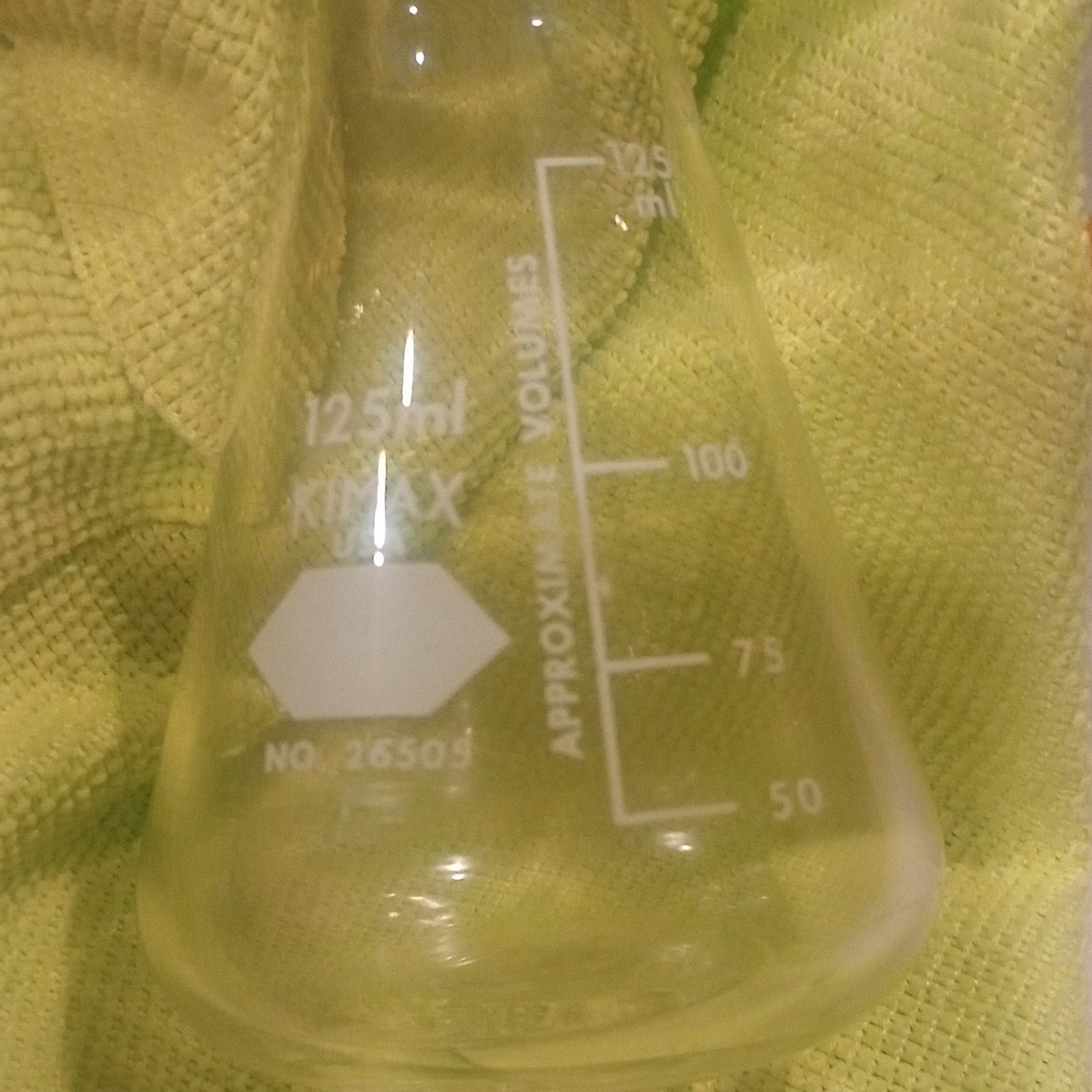 KIMAX No. 26505 125 mL Erlenmeyer Flask Glass Physical Laboratory Six Total
