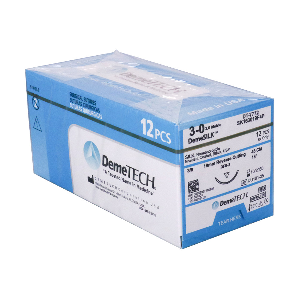 DemeTECH® Surgical Suture 3/0 4/0 45/75cm Materials Absorbable Braided Coated