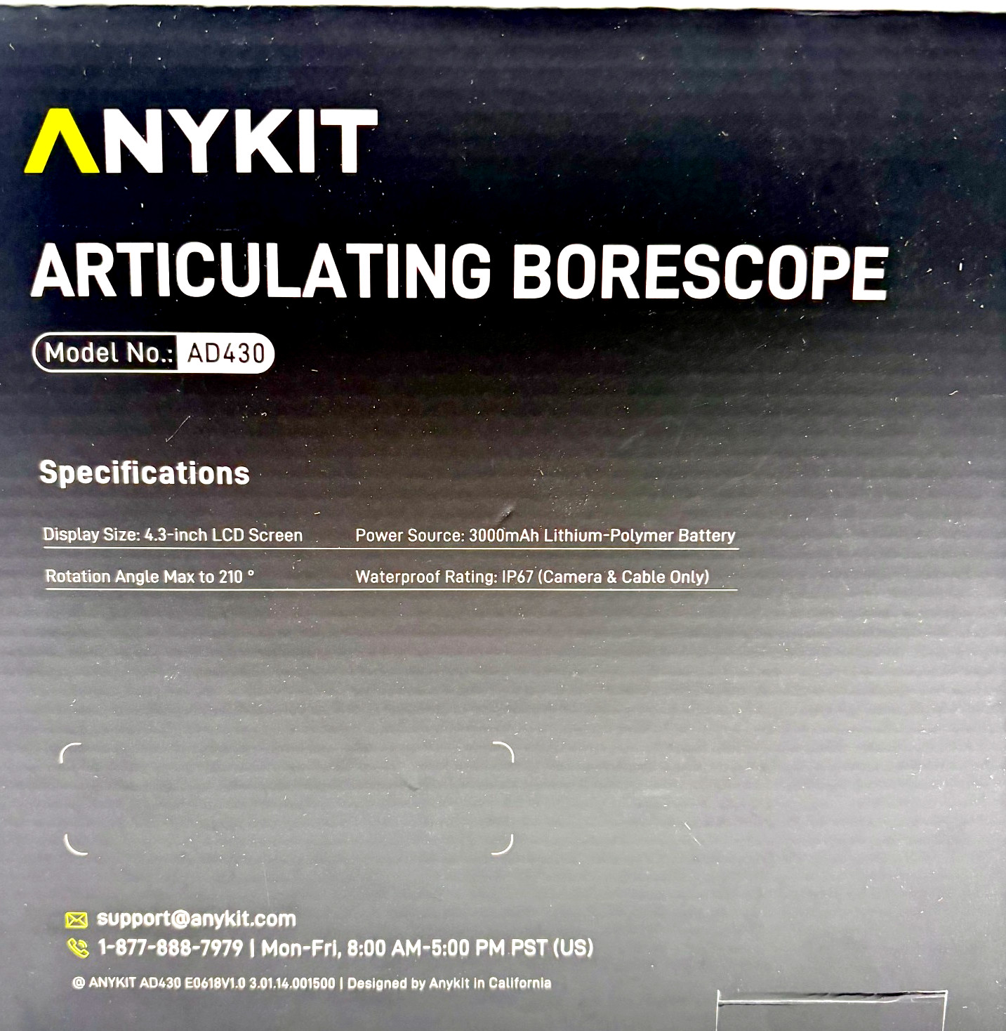 Anykit AD430 Portable Articulating Borescope 4.3-Inch Display Inspection Camera