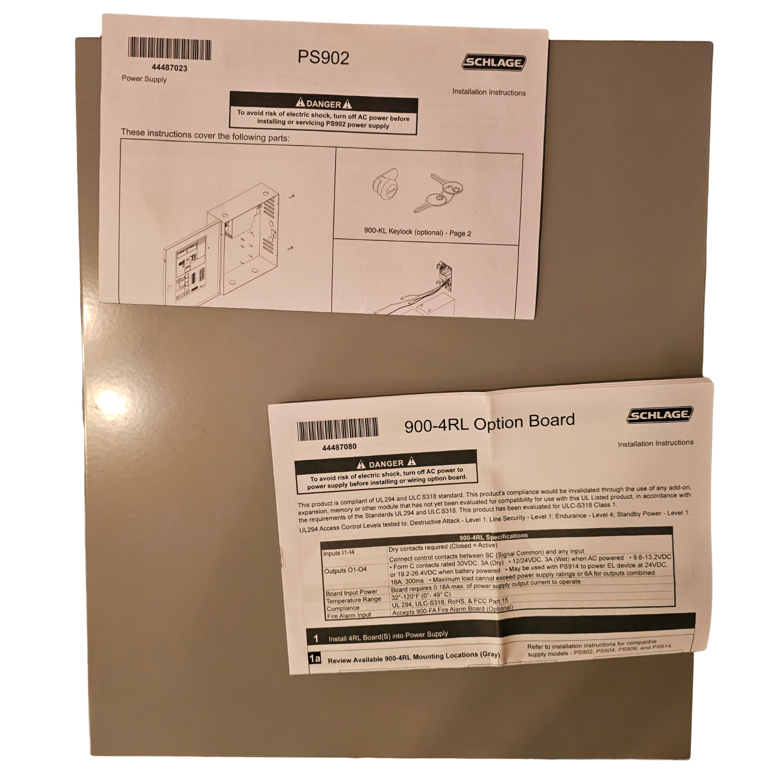 Schlage PS902-4RL 2 Amp Access Control Power Supply 12/24VDC 4 Relay Board New