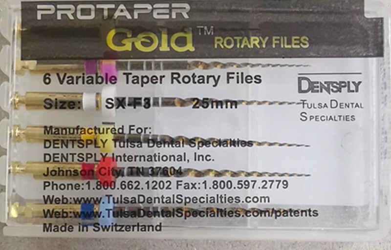 12xDentsply ProTaper Gold Rotary Files F1,F2,F3,S1,S2,SX-F3 6 files/pack