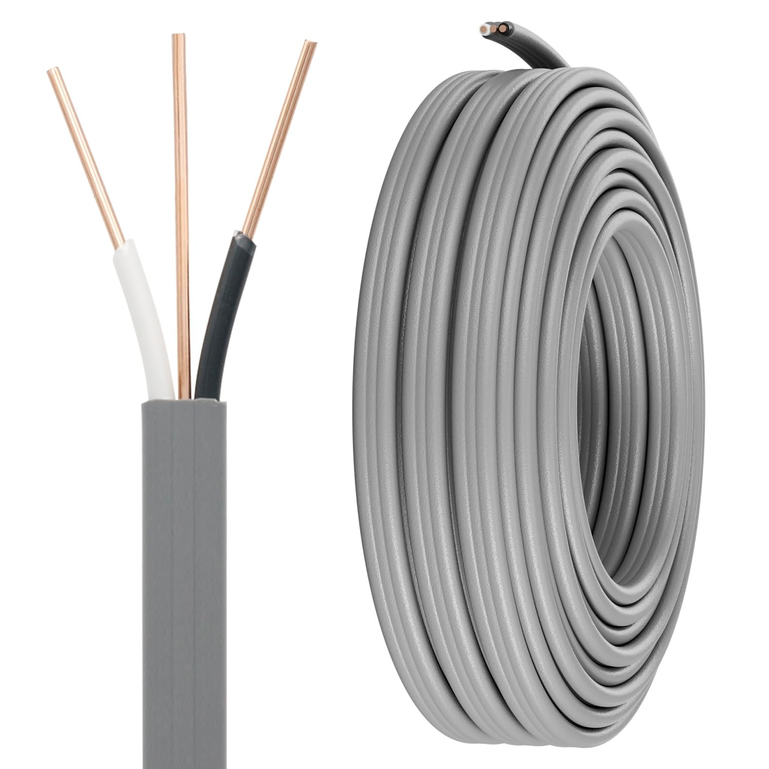 14/2 UF-B Wire with Ground, 100 FT Direct Burial Feeder Cable | ETL Listed, Soli