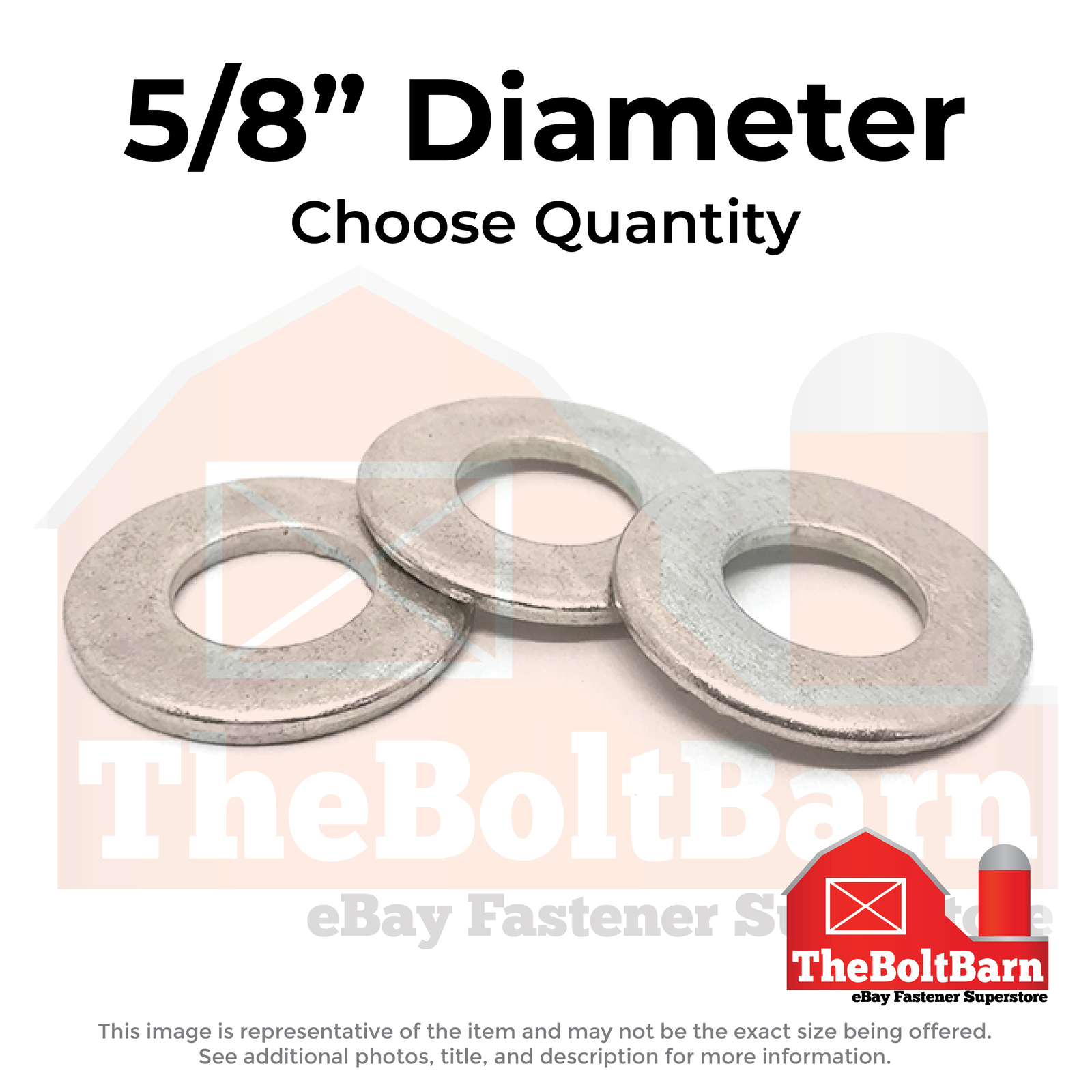 5/8″ Stainless Steel SAE Flat Washers (Choose Qty)