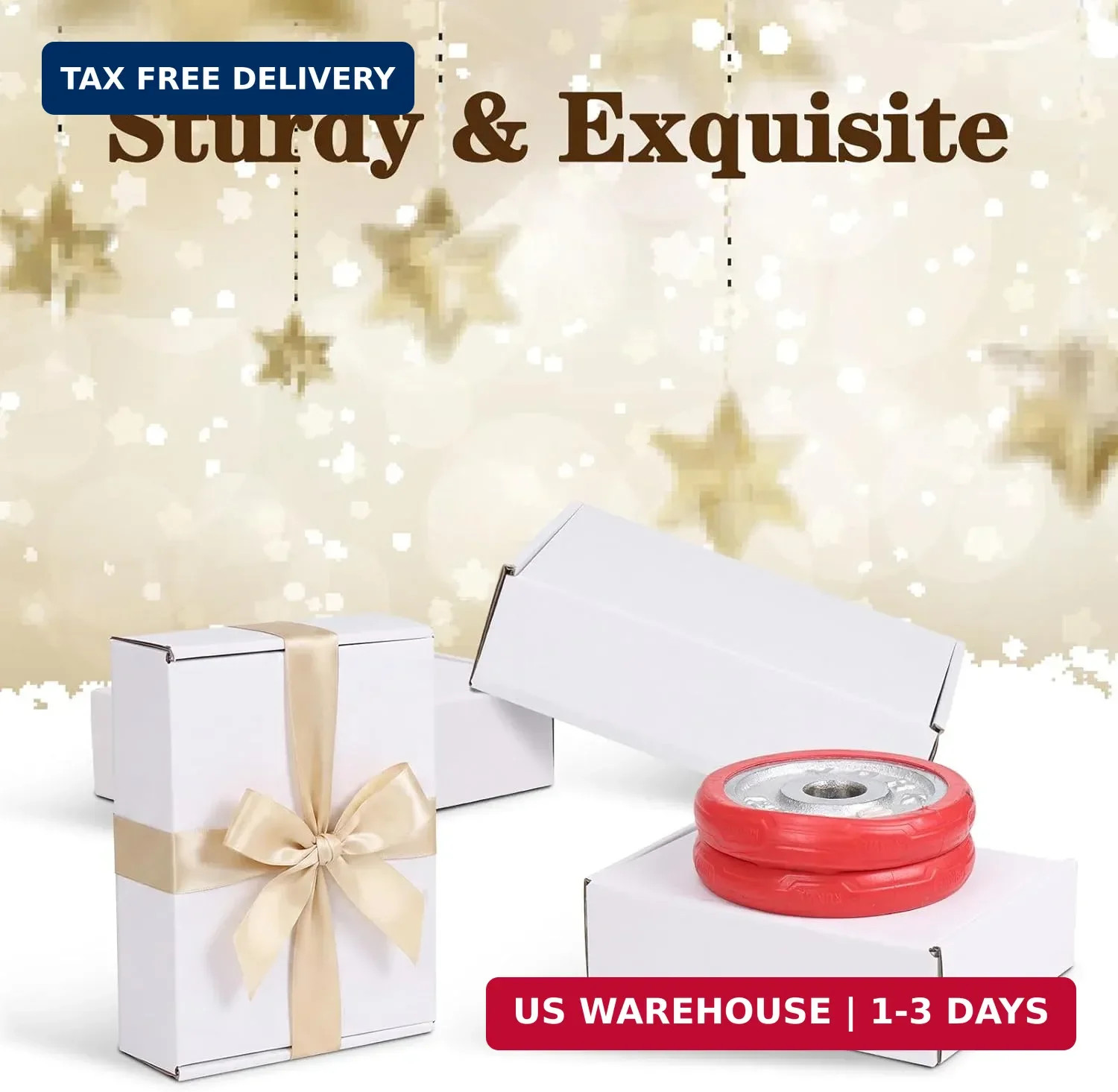 WIFTREY 7X5X2 Shipping Boxes Set of 30, 7X5X2 White Corrugated Cardboard Box for