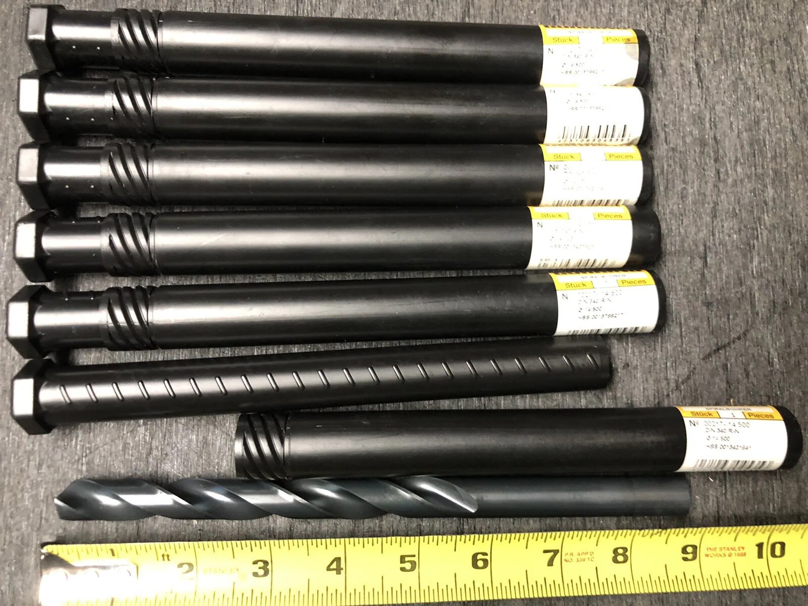 GUHRING 14.50 MM EXT LENGTH DRILLS HSS BLACK OXIDE LOT OF 6 NEW / UNUSED LATHE