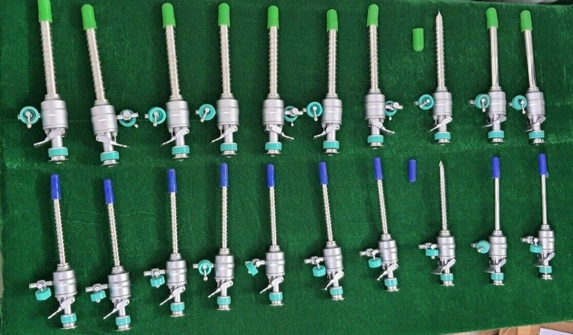 20pc Laparoscopic Spiral Trocar Cannula 5mm/10mm Endoscopy Surgical Instruments
