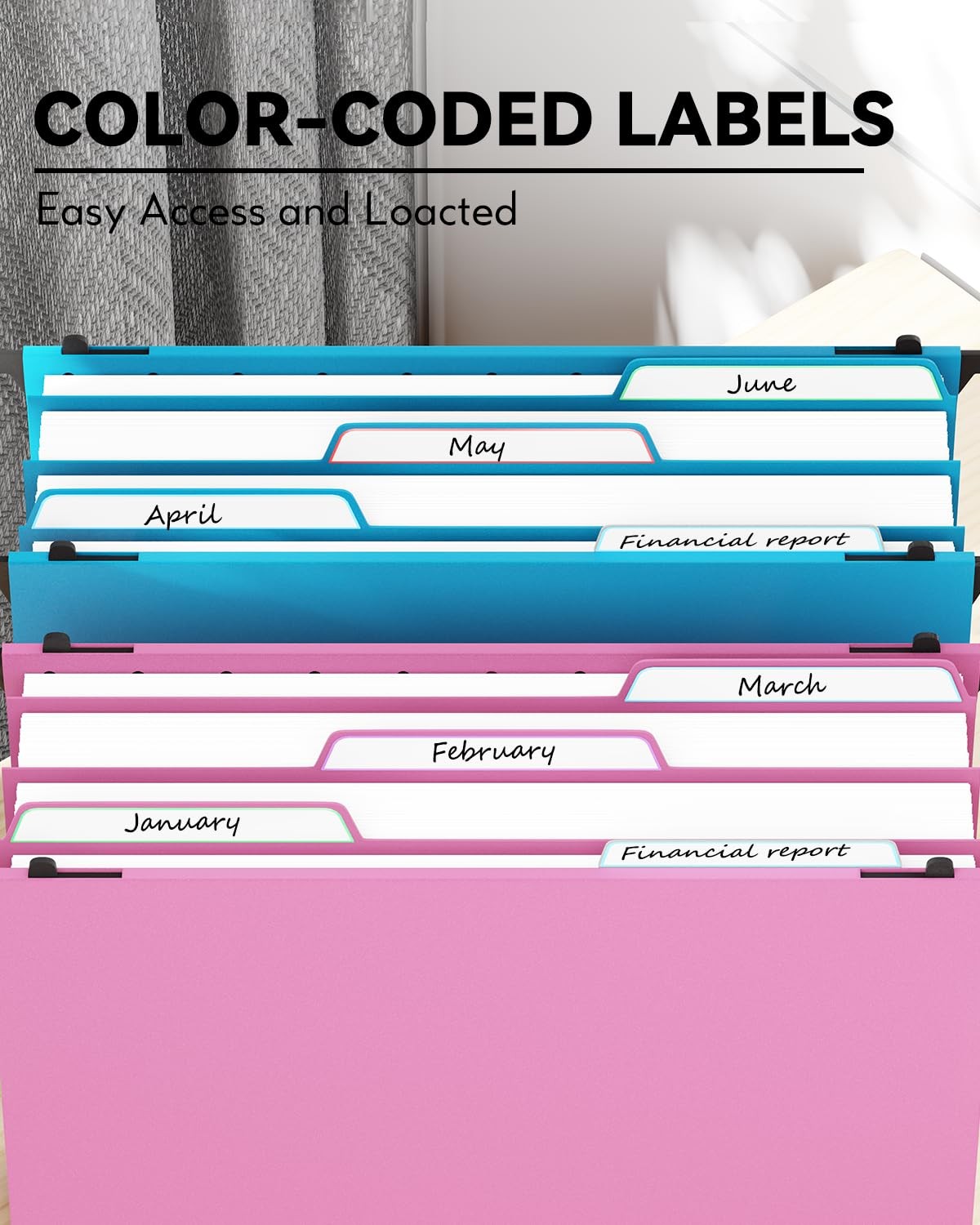 Plastic Hanging File Folders Letter Size, Expandable 4 Inch File Folders with…