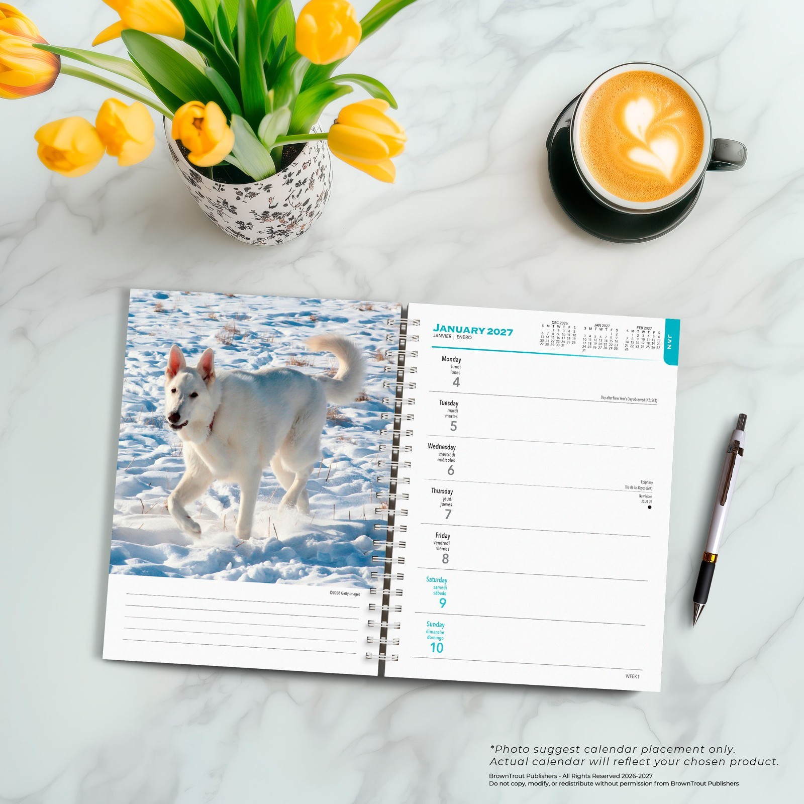 German Shepherds | 2027 6×7.75″ Spiral-Bound Wire-O Engagement Planner Calendar