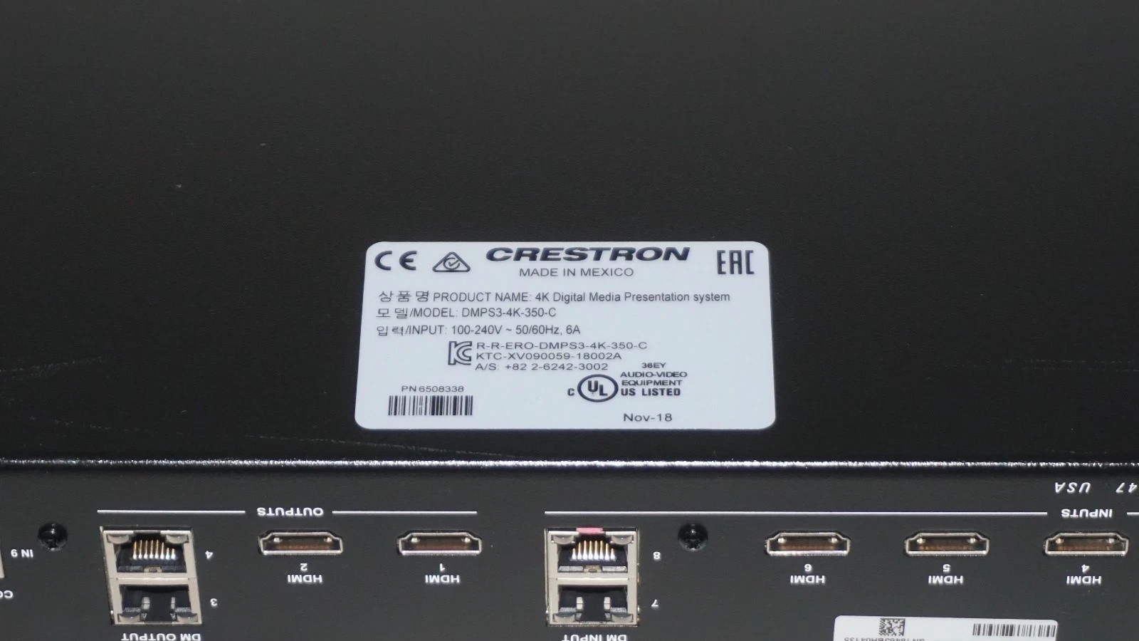 Crestron 3 Series DMPS3-300-C DigitalMedia Presentation System TESTED AND WORKS!
