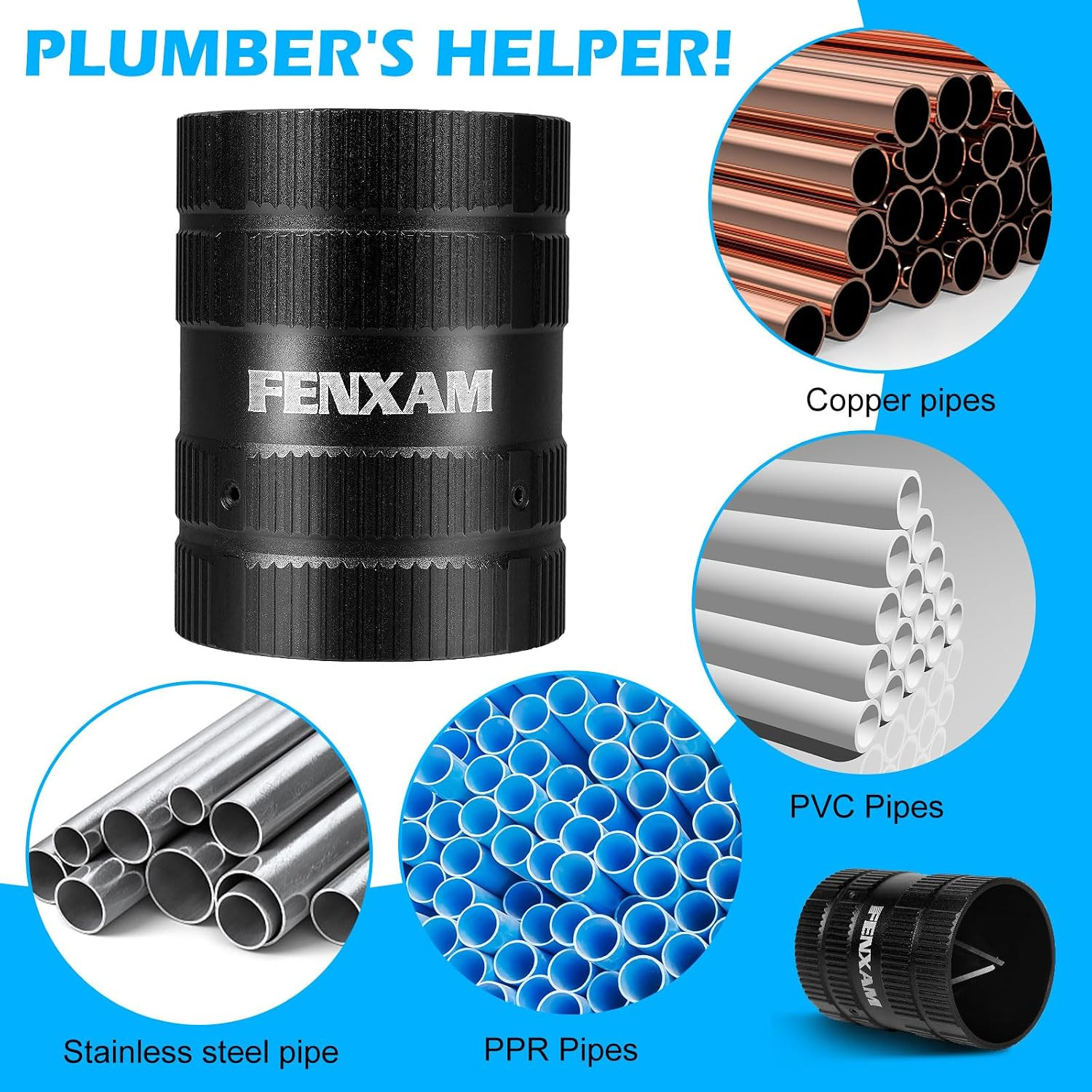 Plumbingtools, Deburring Tool for Copper/Pvc Pipe, Copper Pipe Cleaner, Pipe Rea