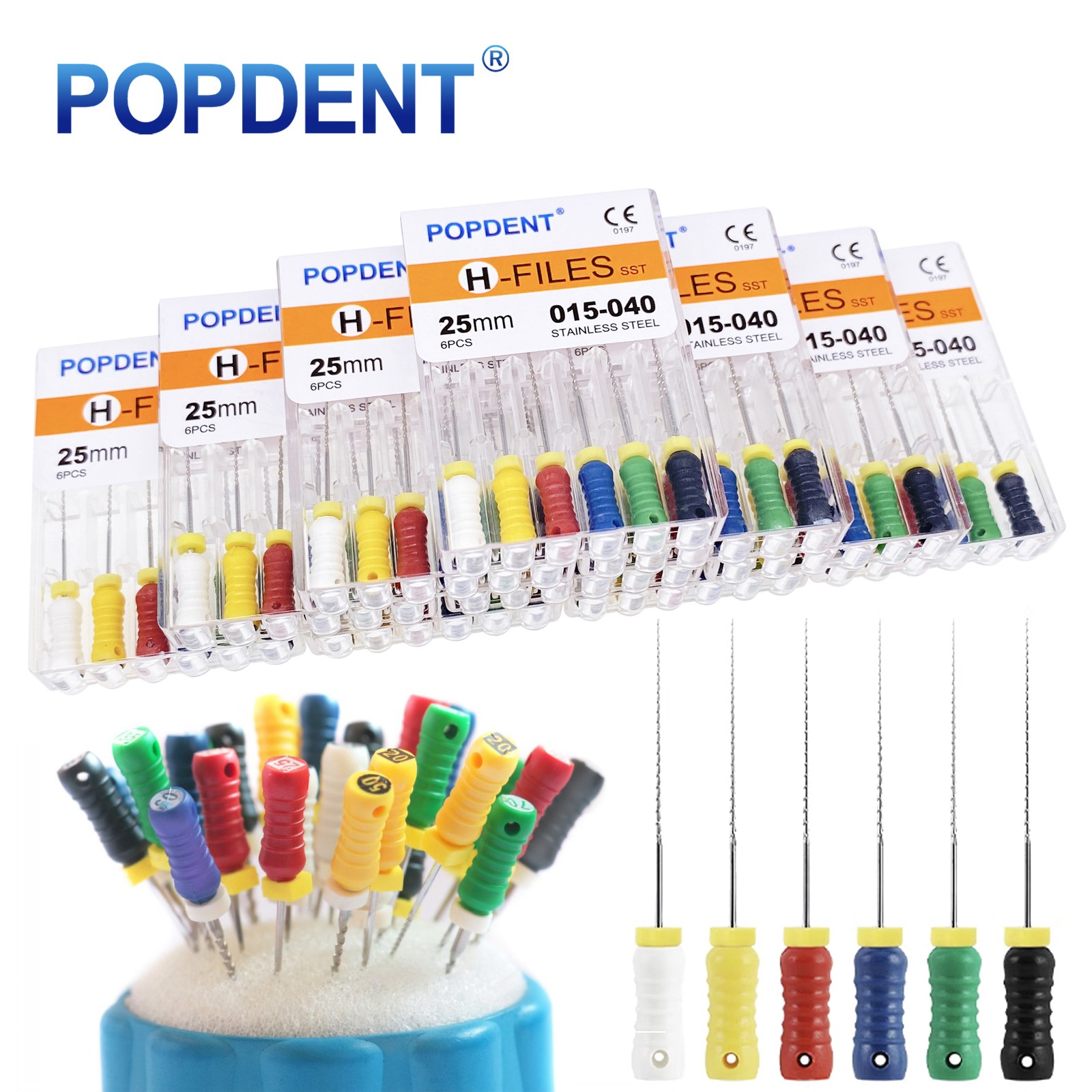 21/25mm Endodontic H Files H File Hedstrom Stainless Steel, Endo Dental Rotary