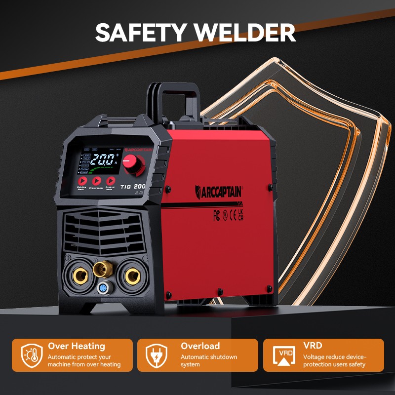 ARCCAPTAIN TIG Welder 200A High Frequency Dual Voltage TIG/Stick/Arc 110v/220v