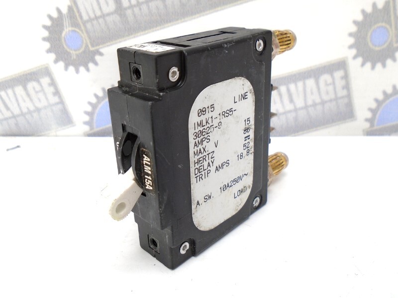 AIRPAX – CIRCUIT BREAKER – 15A – IMLK1-1RS5-30625-9 – BULLET WHITE THROW – 80V