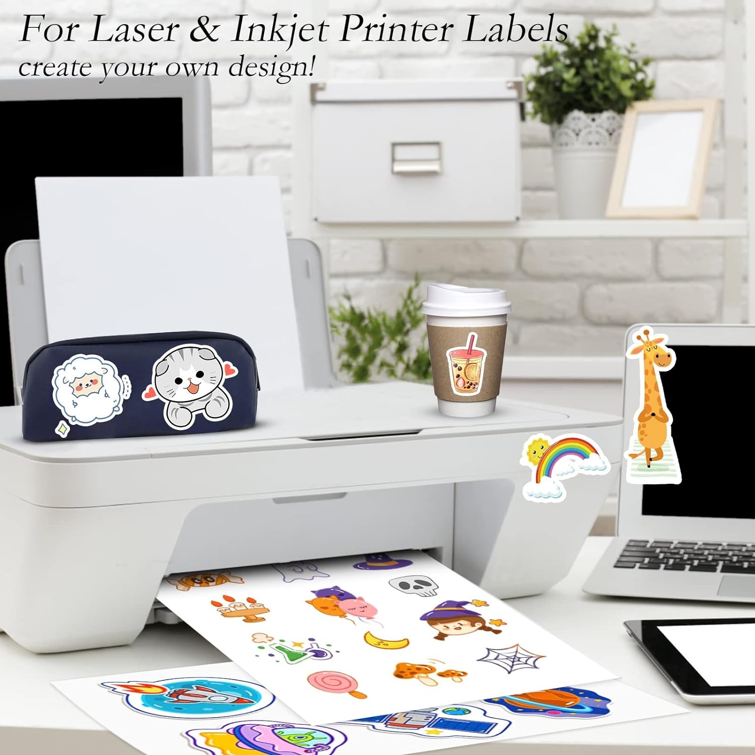 8.5″x11″ Full Sheet Shipping Labels Self Adhesive Blank Paper for Laser & Inkjet