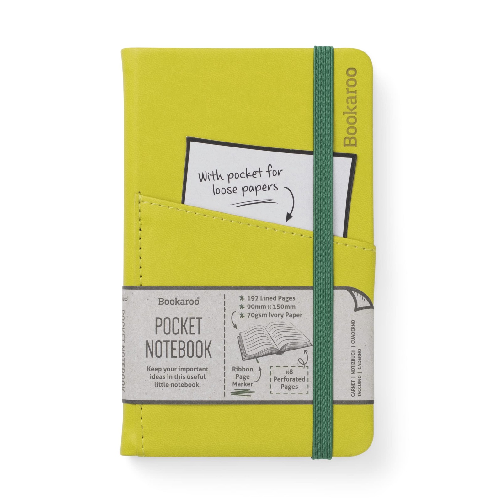 IF Bookaroo A6 ‘Pocket’ Notebook – Chartreuse Chartreuse/Green