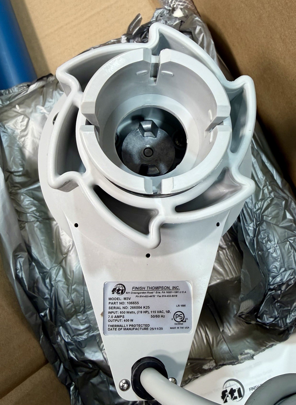 Finish Thompson PFP-40 & M3V Kit Electric Drum Pump w/ Hose 115V, 40 GPM DPFP035