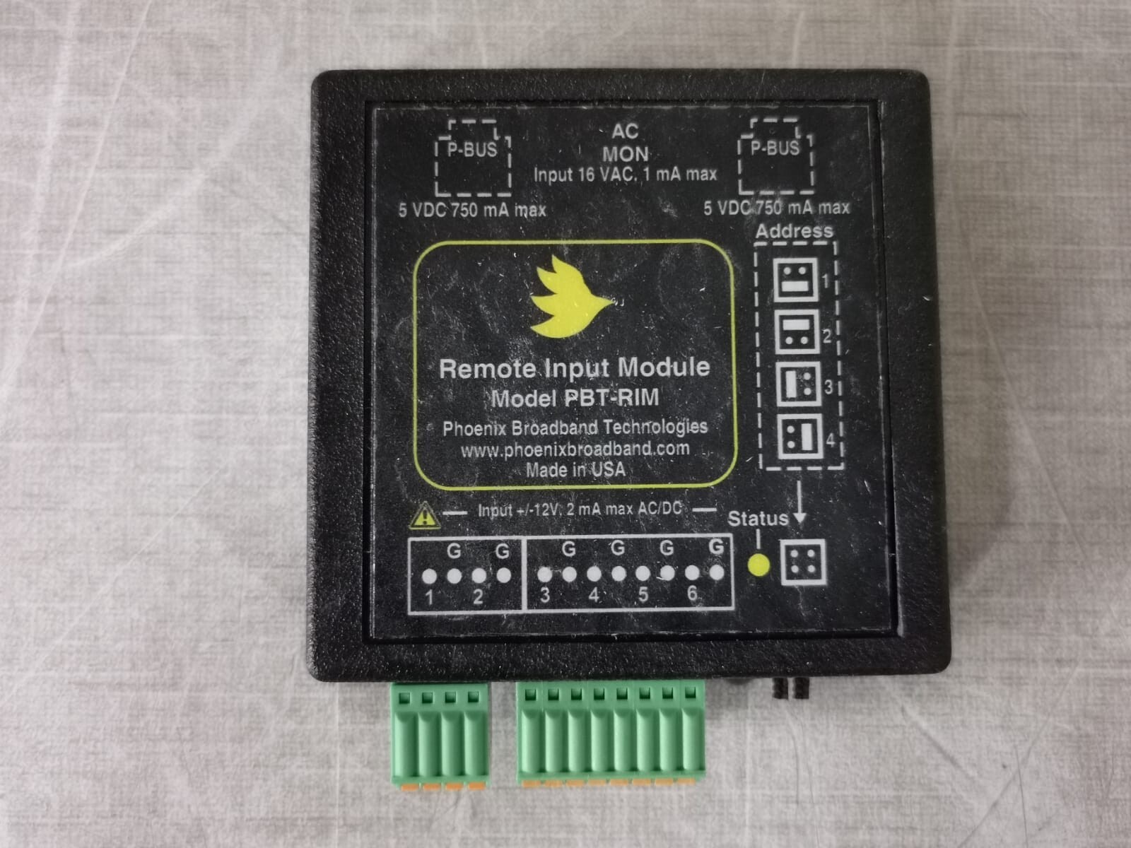 Phoenix Broadband Technologies PBT-RIM / PBT-RIM-1 Remote Input Module