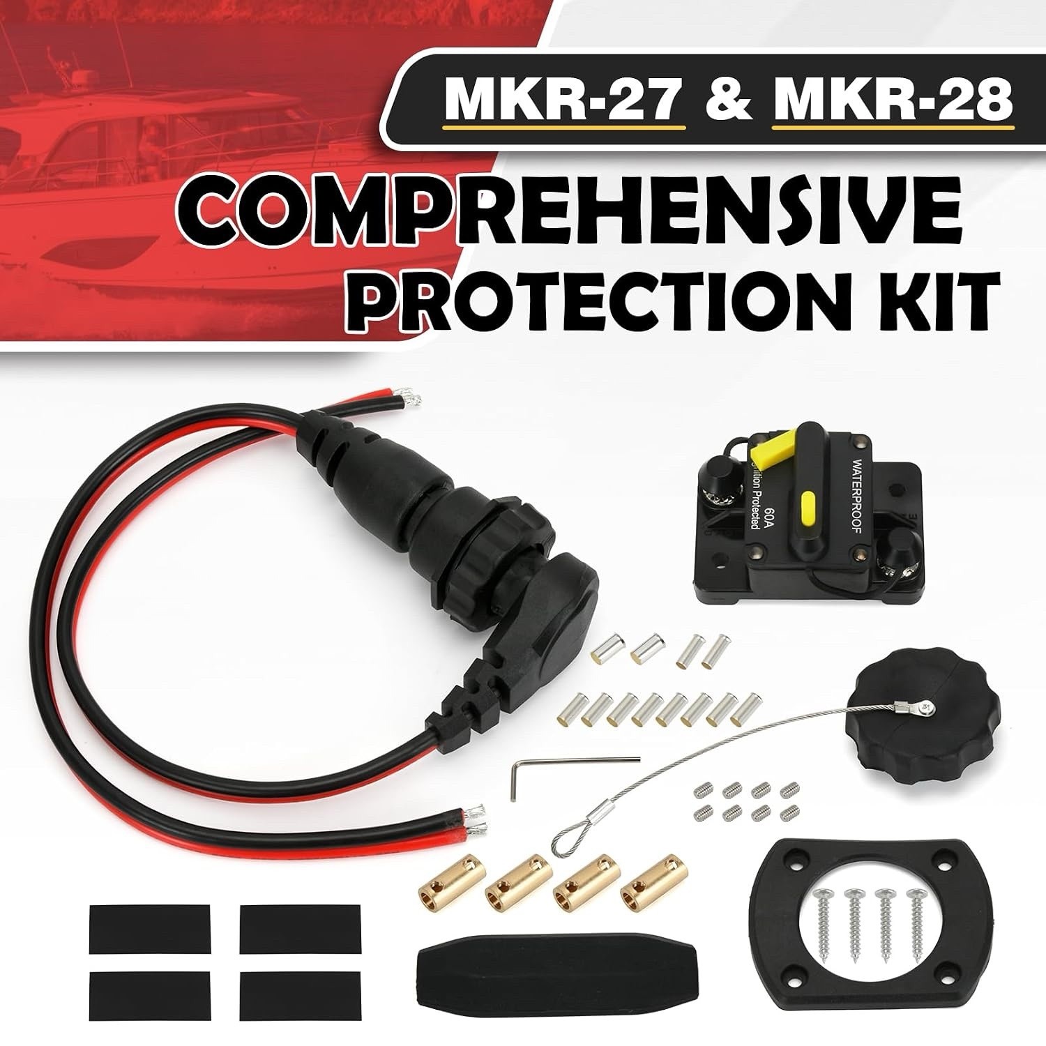 MKR-27 60 AMP Circuit Breaker 1865115 MKR-28 Trolling Motor Plug and Recepta…