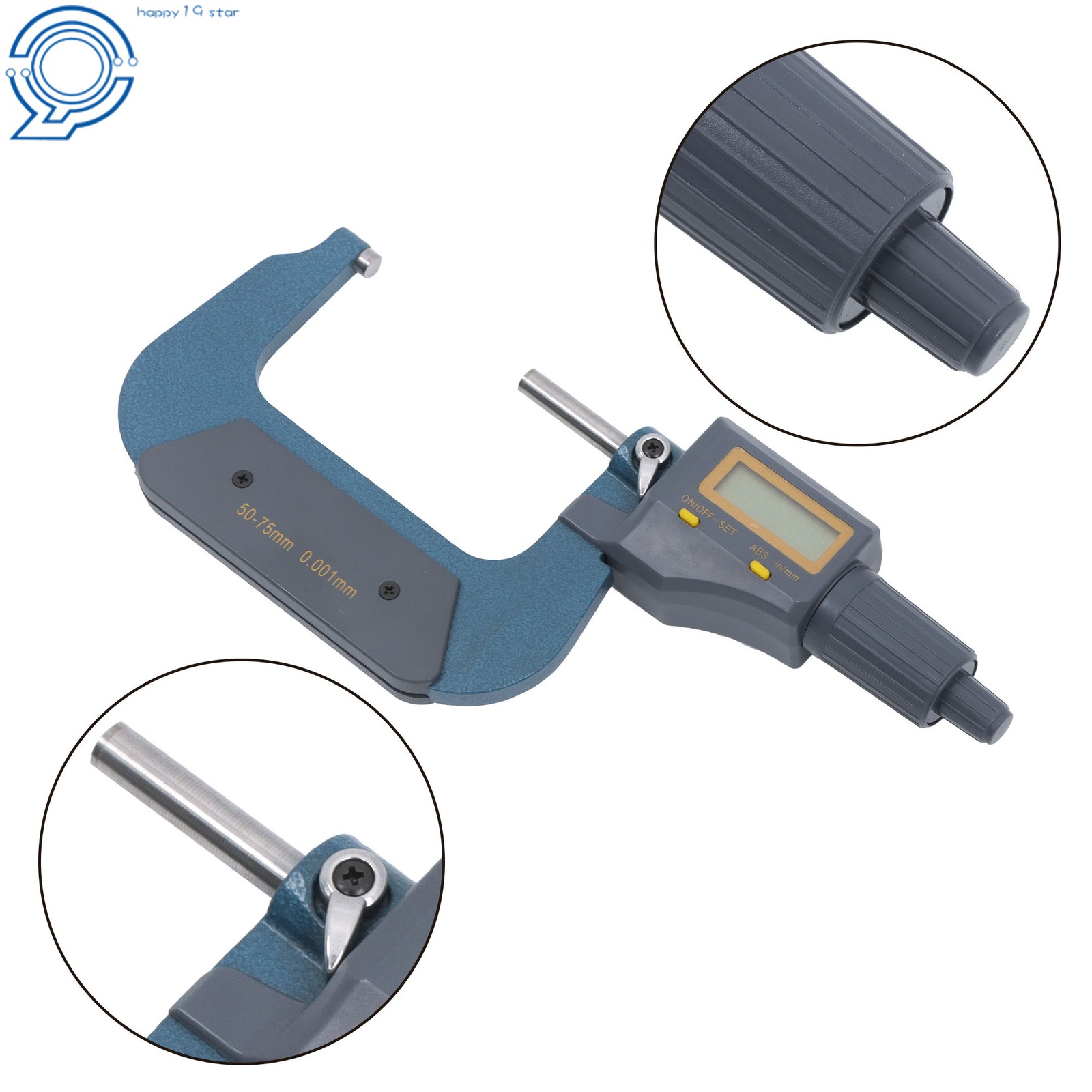 Carbide Tip 50-75mm 2-3″ 0.00005″ Digital Electronic Outside Micrometer