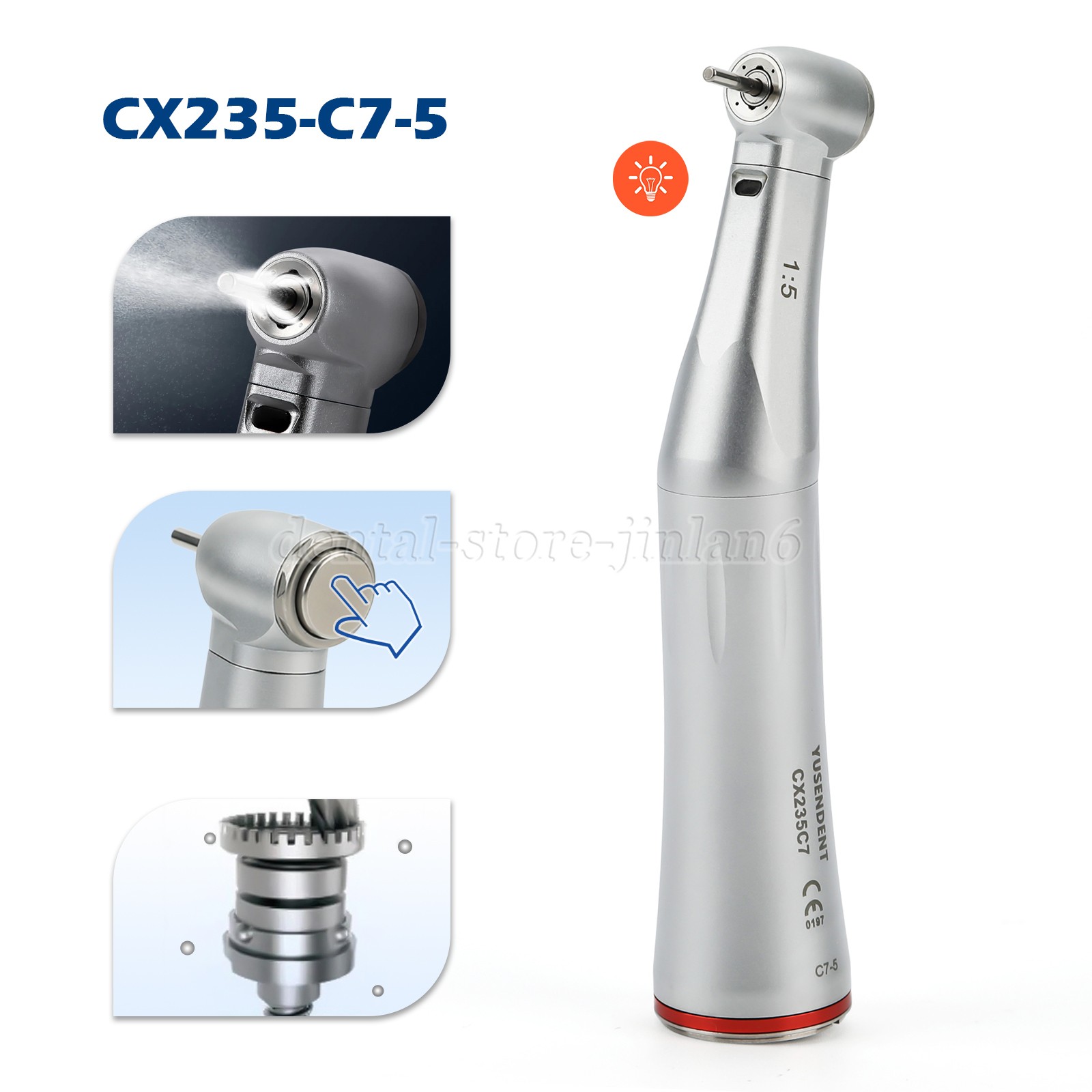 COXO Dental Internal water spray 1:5 Increasing LED Optic Fiber Contra Angle