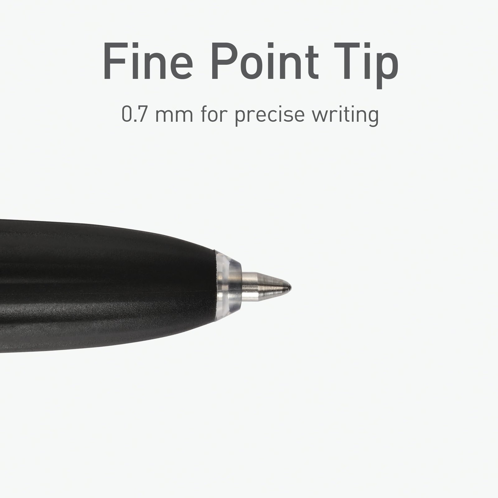 GR-T Retractable Gel Pens, 10 Count, Black Ink, 0.7 mm Fine Point, Smooth Wri…