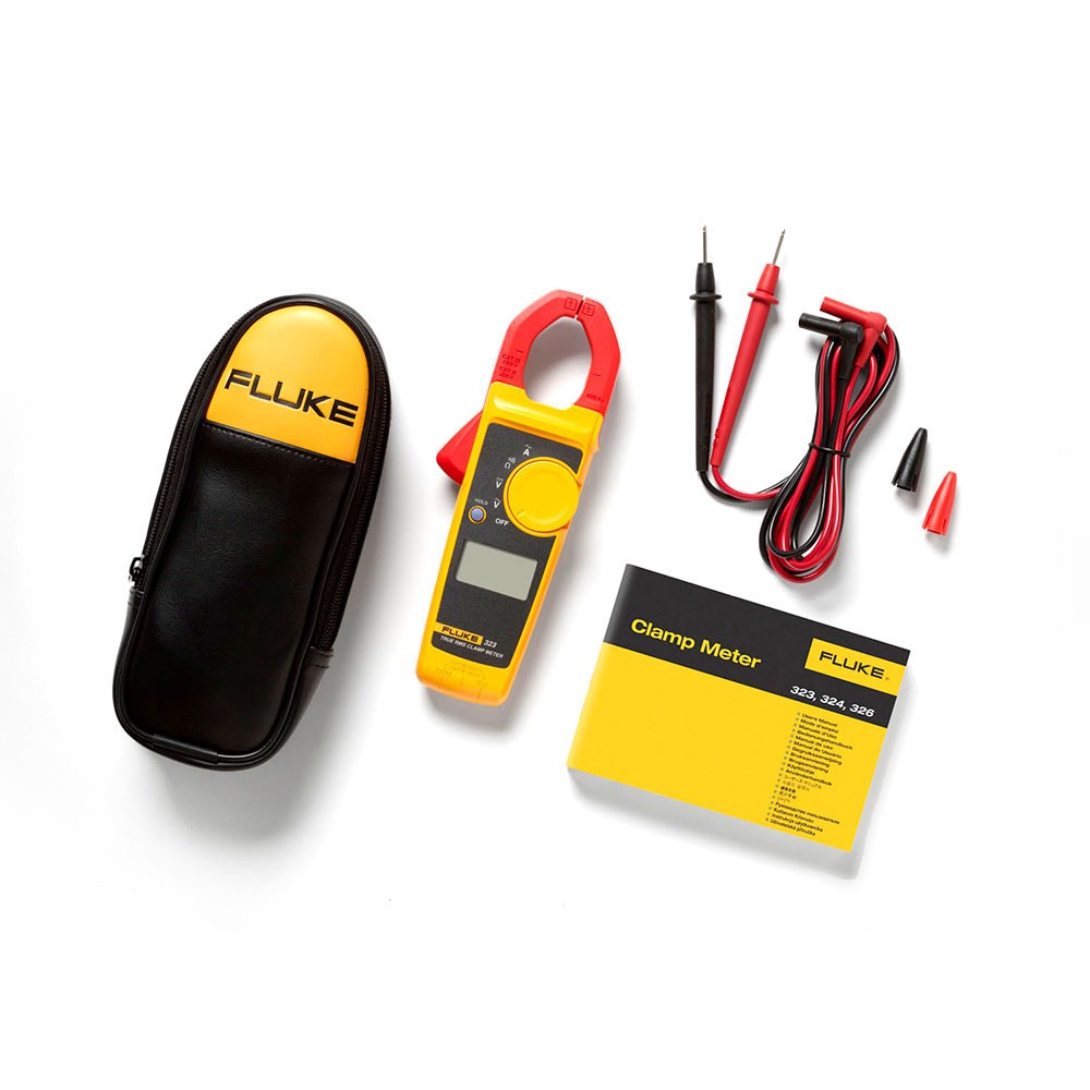 Fluke 323 True-RMS Digital Clamp Meter, 600V AC & DC Voltage, Carrying Case