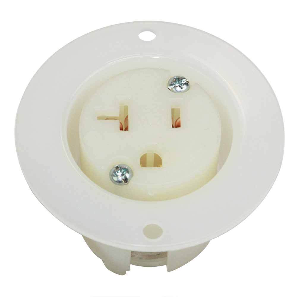 NEMA 5-20R 2 Pole 3 Wire 20A 125V Heavy Duty Standard Receptacle Flange Flush