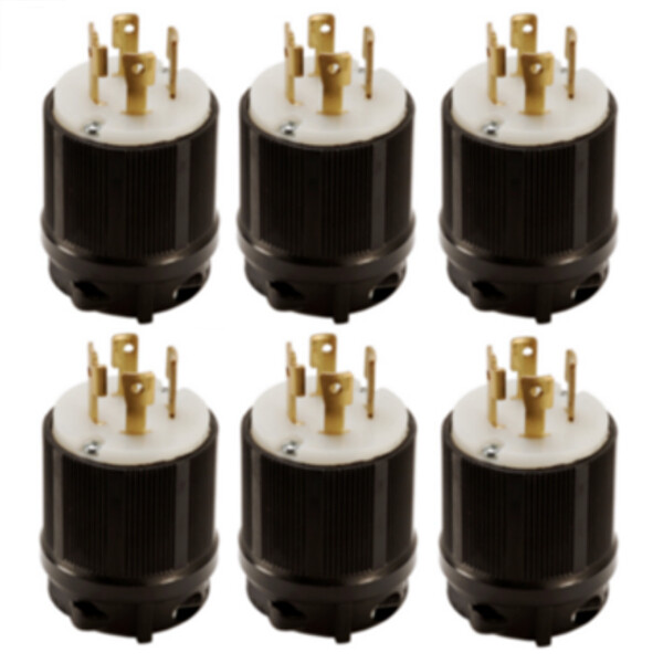 NEMA L16-30 Grounding Locking Plug, 30A 480V AC, 3 Pole 4 Wire, cUL Listed